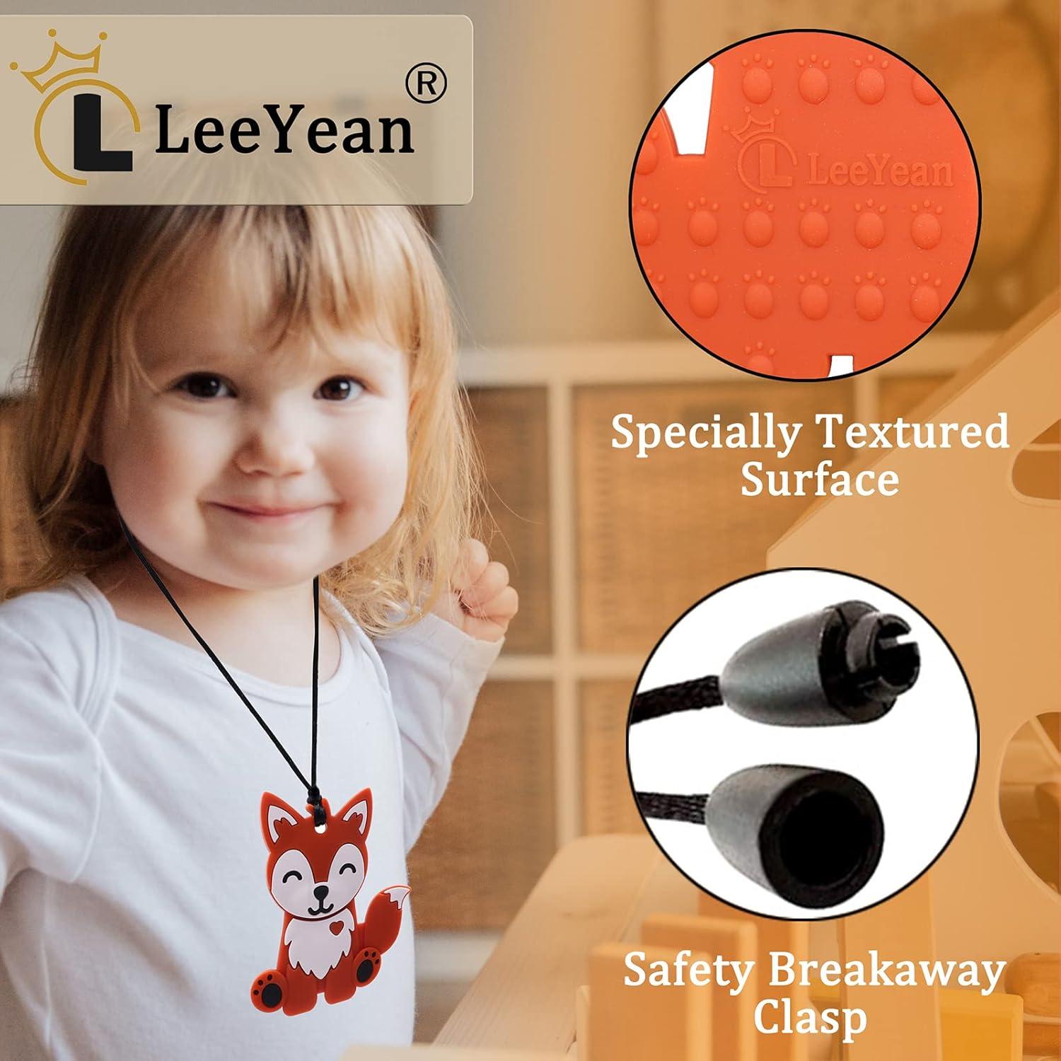 Collares Masticables Silicona LeeYean para Niños - Paquete de 2