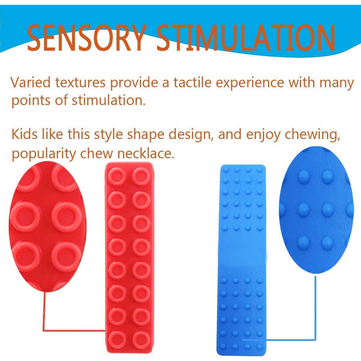 Sensory Chew Necklace 1-Pieces-Brick Chew Necklaces for Kids with Autism, ADHD, SPD, Chewing, Oral Motor (Purple)