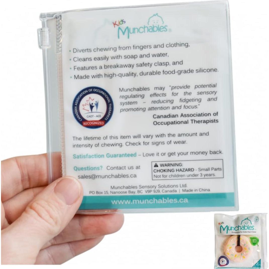 Collar Masticable Munchables Donut Morado - Sensorial 15x2.5cm