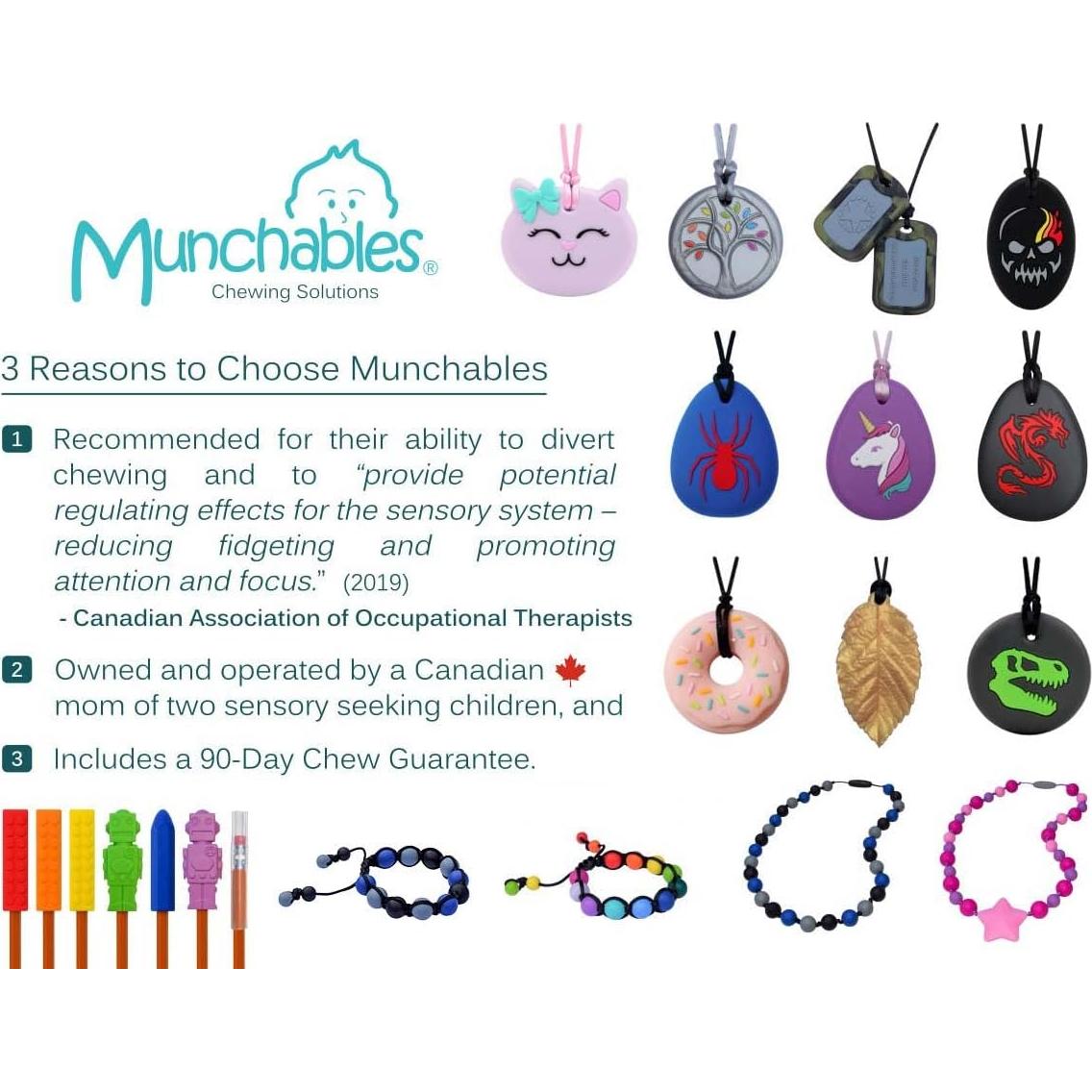 Collar Masticable Munchables Antiestrés Púrpura Ondulado 10.8cm