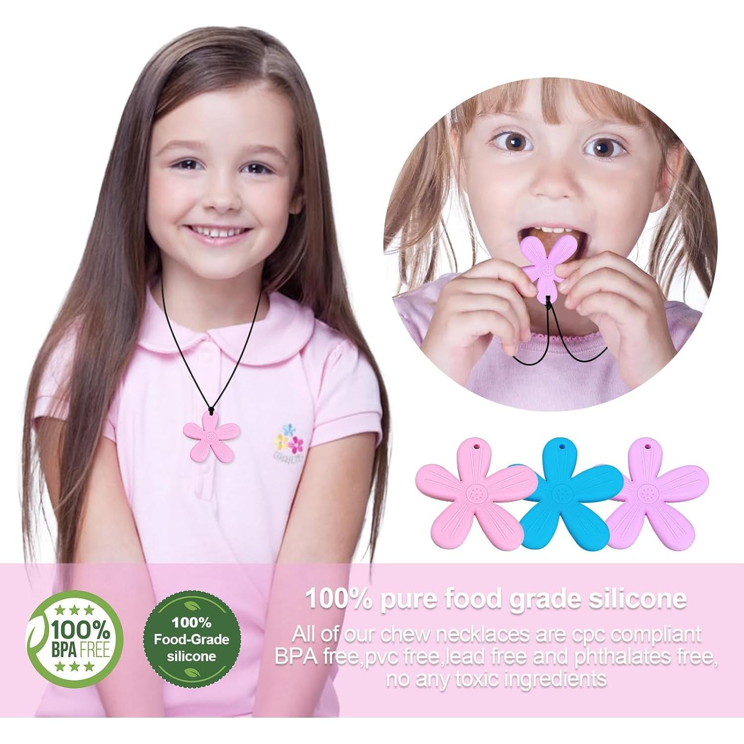 Collares de Dentición de Silicona 3 Piezas para Autismo