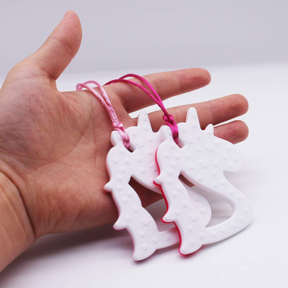 Collar Masticable QULEAP Unicornio para Niñas - Silicona Grado Alimentario