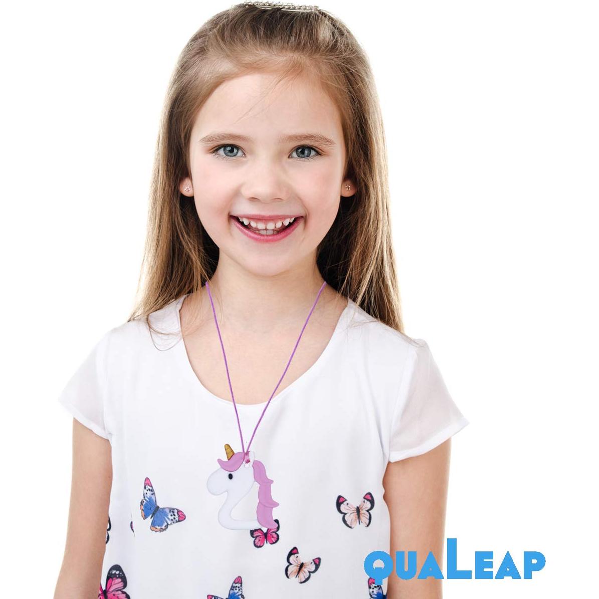 Collar Masticable QULEAP Unicornio para Niñas - Silicona Grado Alimentario