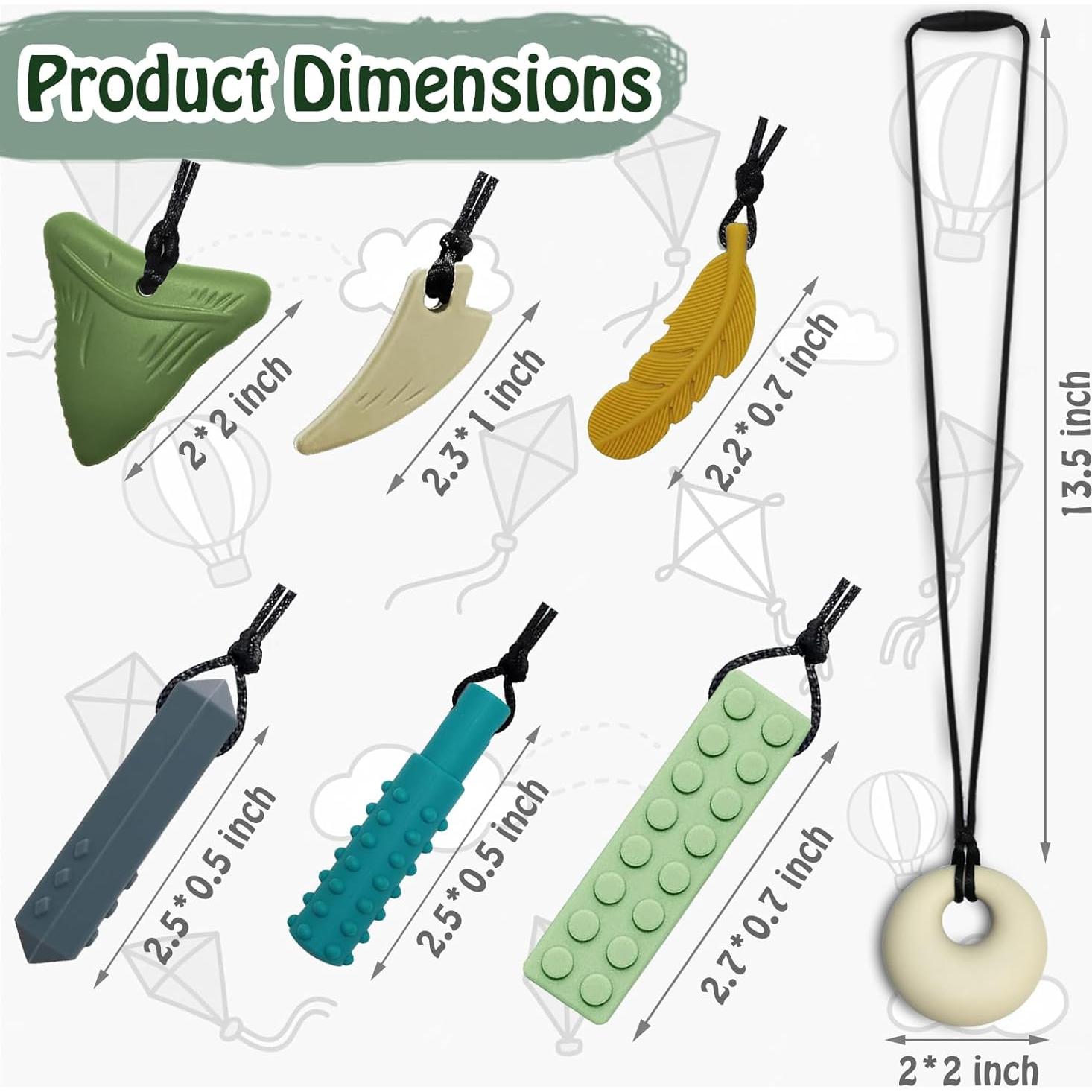 Collares Masticables Sensoriales 7 PCS Silicona Libre BPA