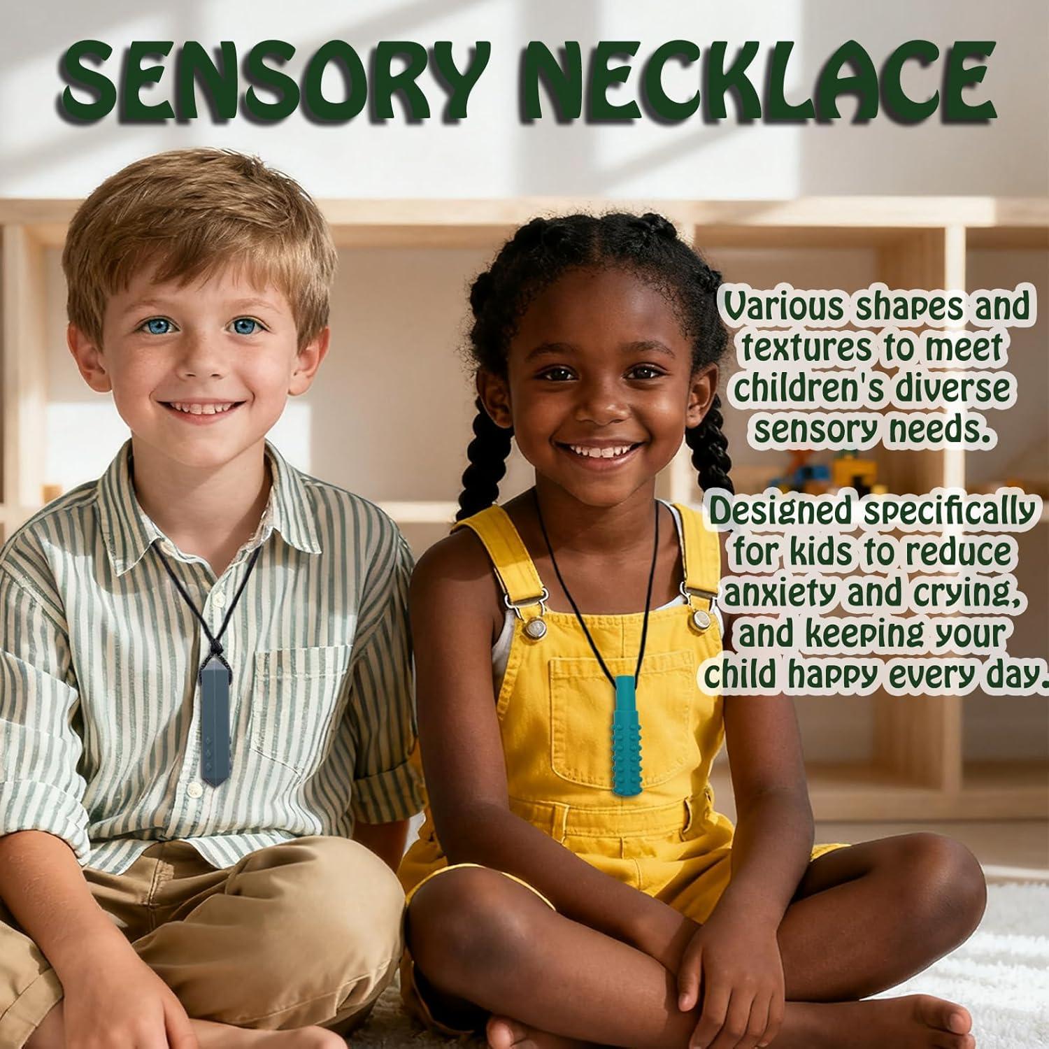 Collares Masticables Sensoriales 7 PCS Silicona Libre BPA