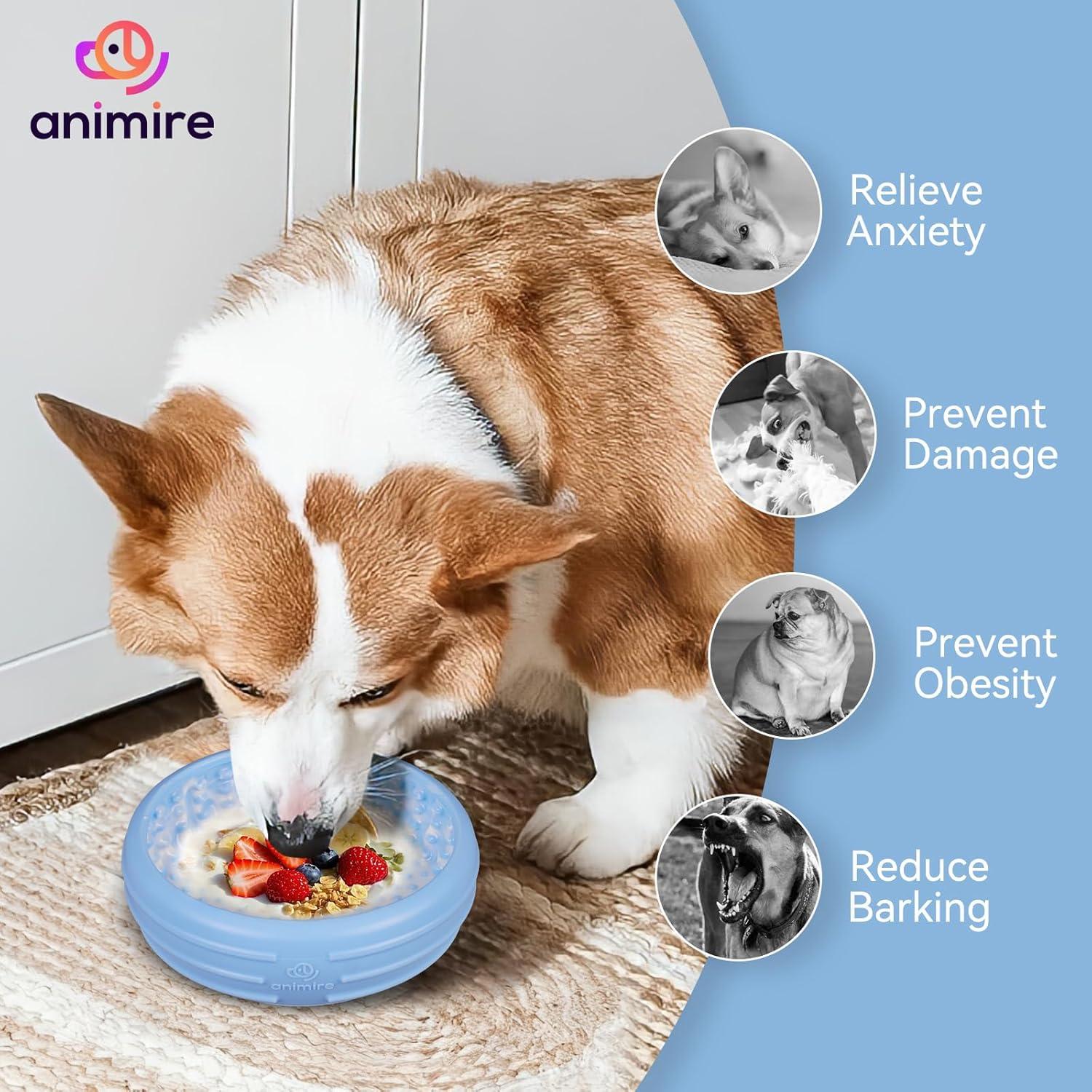 Tazón de Lamer Animire Azul Bebé L - Silicona Antideslizante