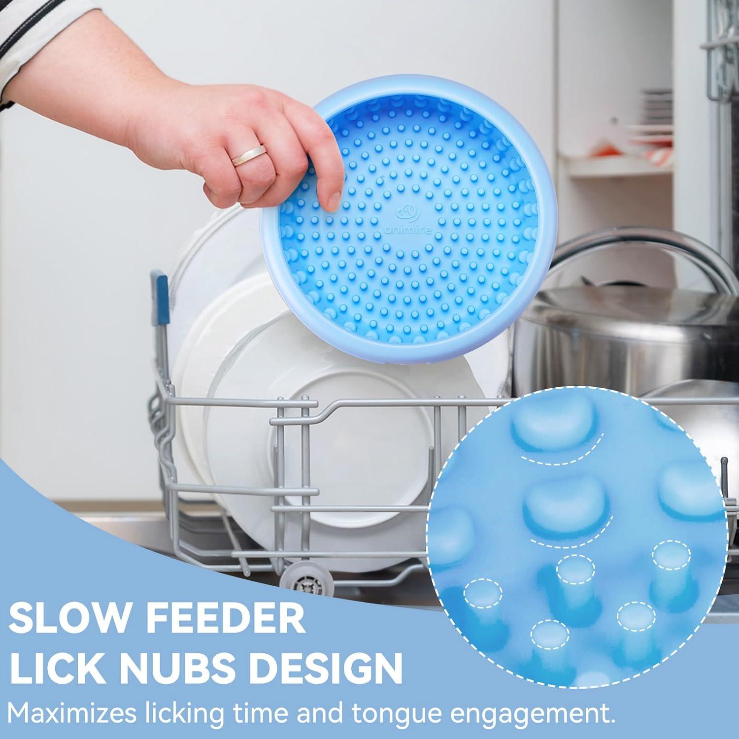 Tazón de Lamer Animire Azul Bebé L - Silicona Antideslizante