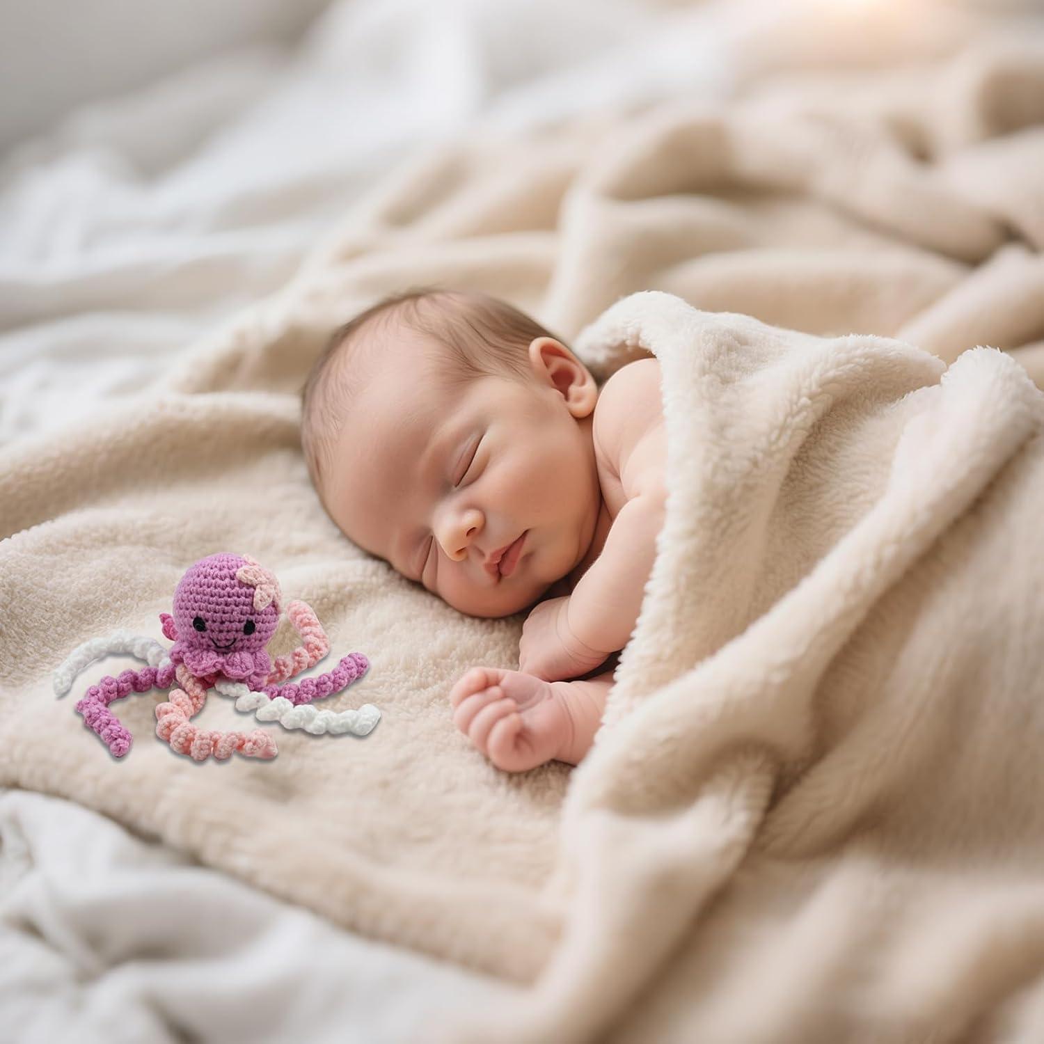 Pulpo de Ganchillo para Bebés NICU - Confort Suave Púrpura