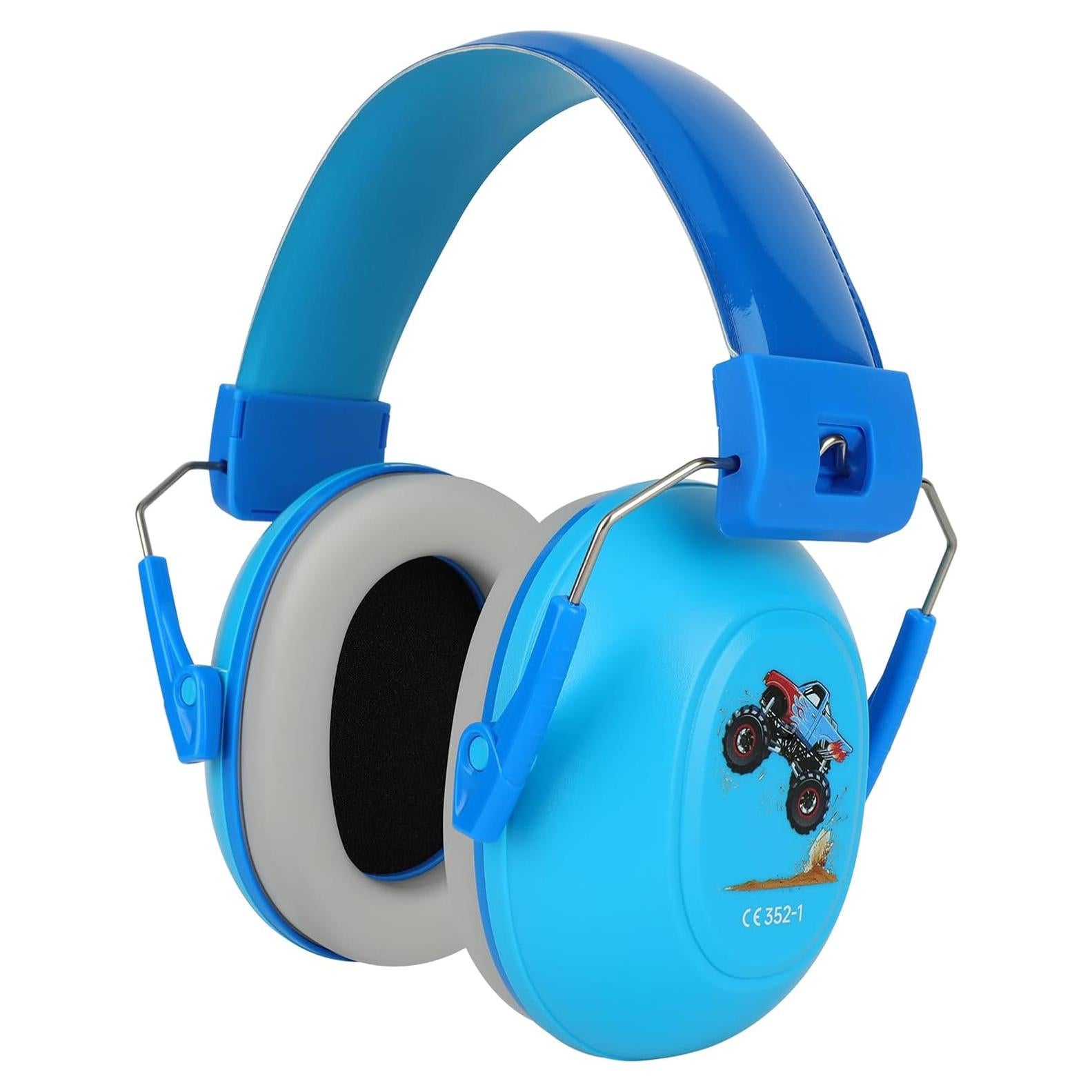 Auriculares con Cancelación de Ruido Niños Azul Camión de Monstruos