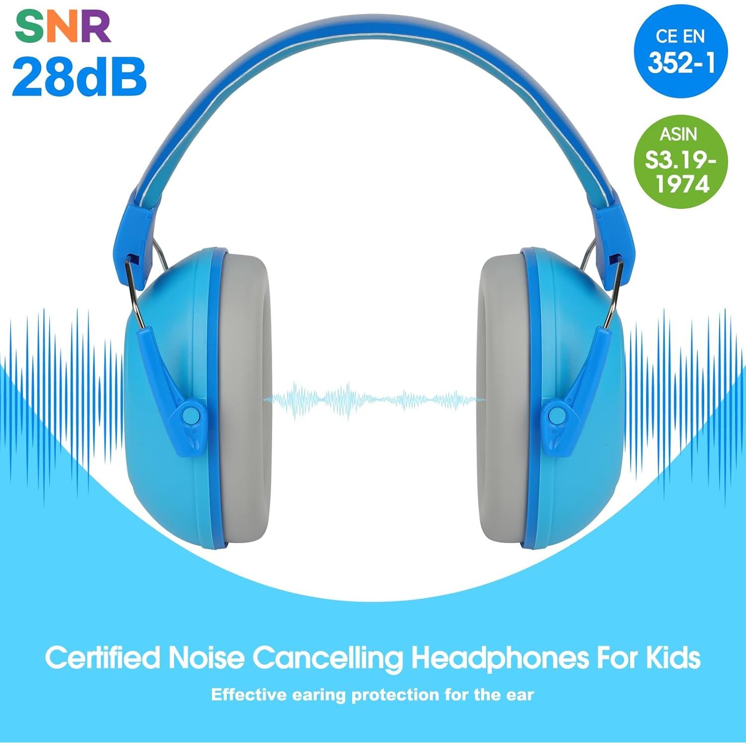 Auriculares con Cancelación de Ruido Niños Azul Camión de Monstruos