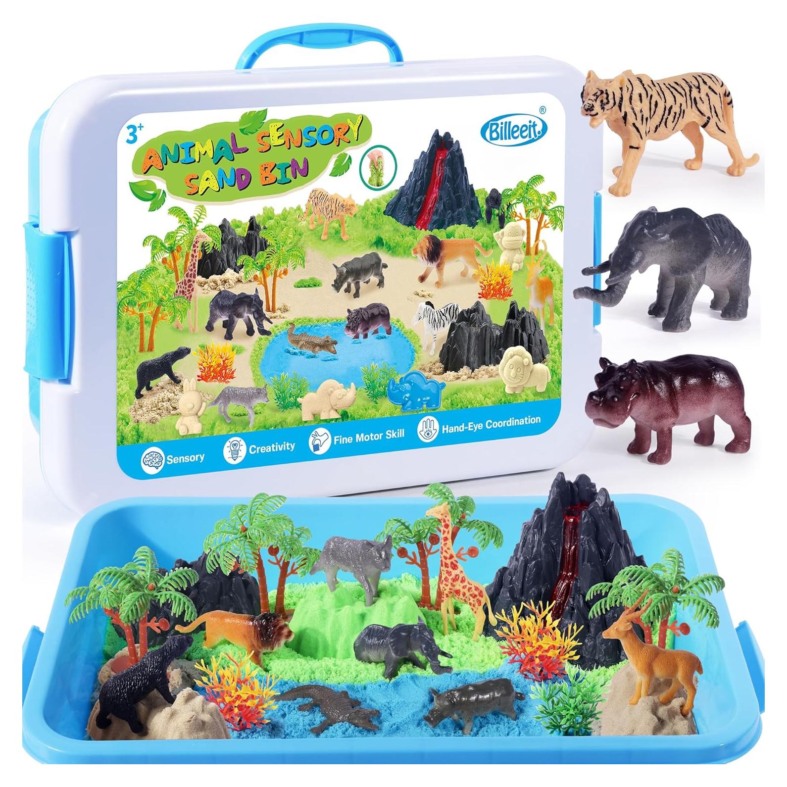 Kit de Arena Sensorial Billeeit 38.1x30.5cm 38pcs Animales