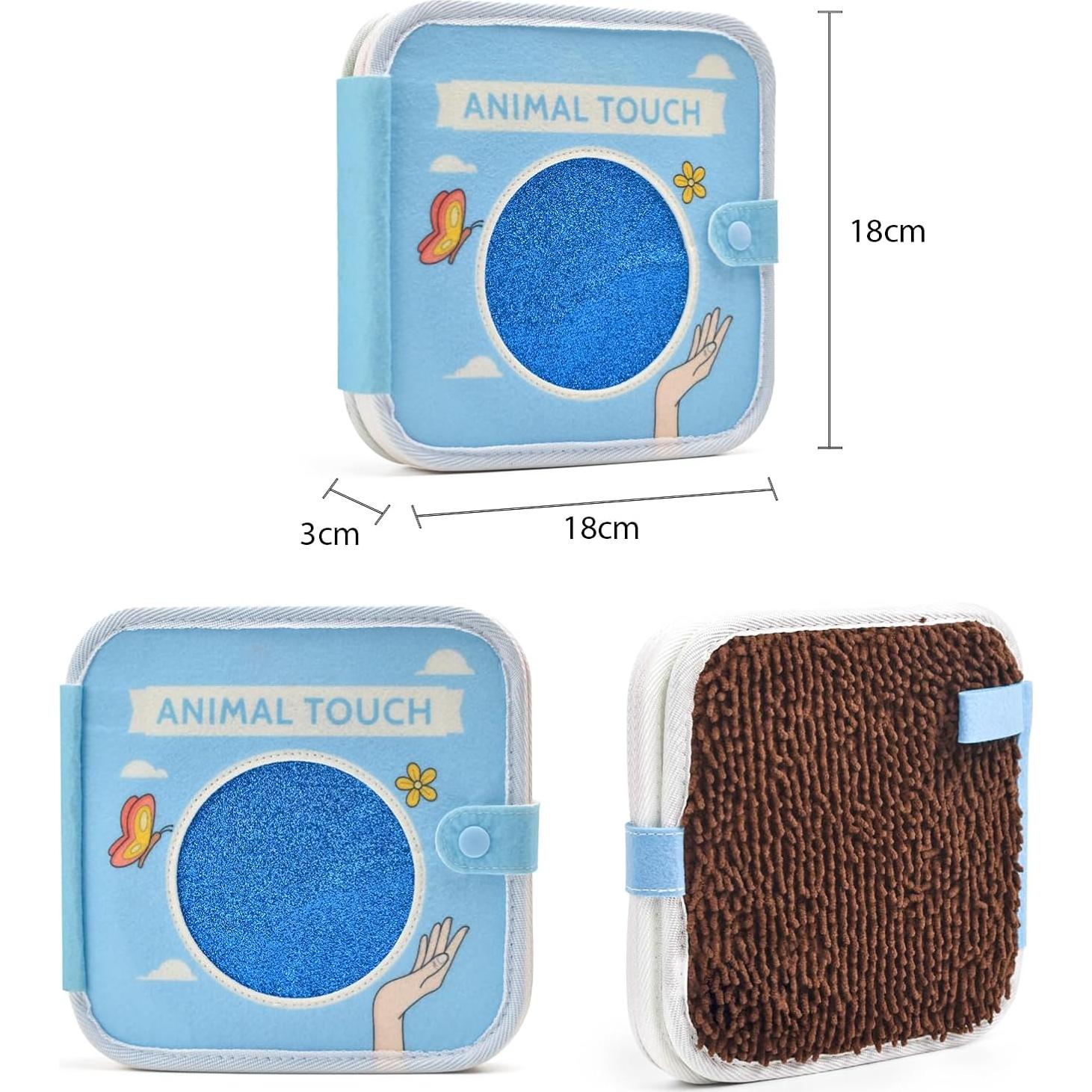 Libro Táctil Sensorial de Animales Qustikuri 17.97x17.97cm