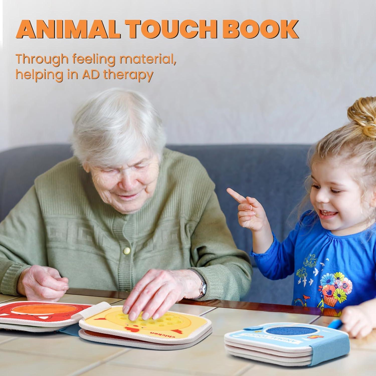 Libro Táctil Sensorial de Animales Qustikuri 17.97x17.97cm