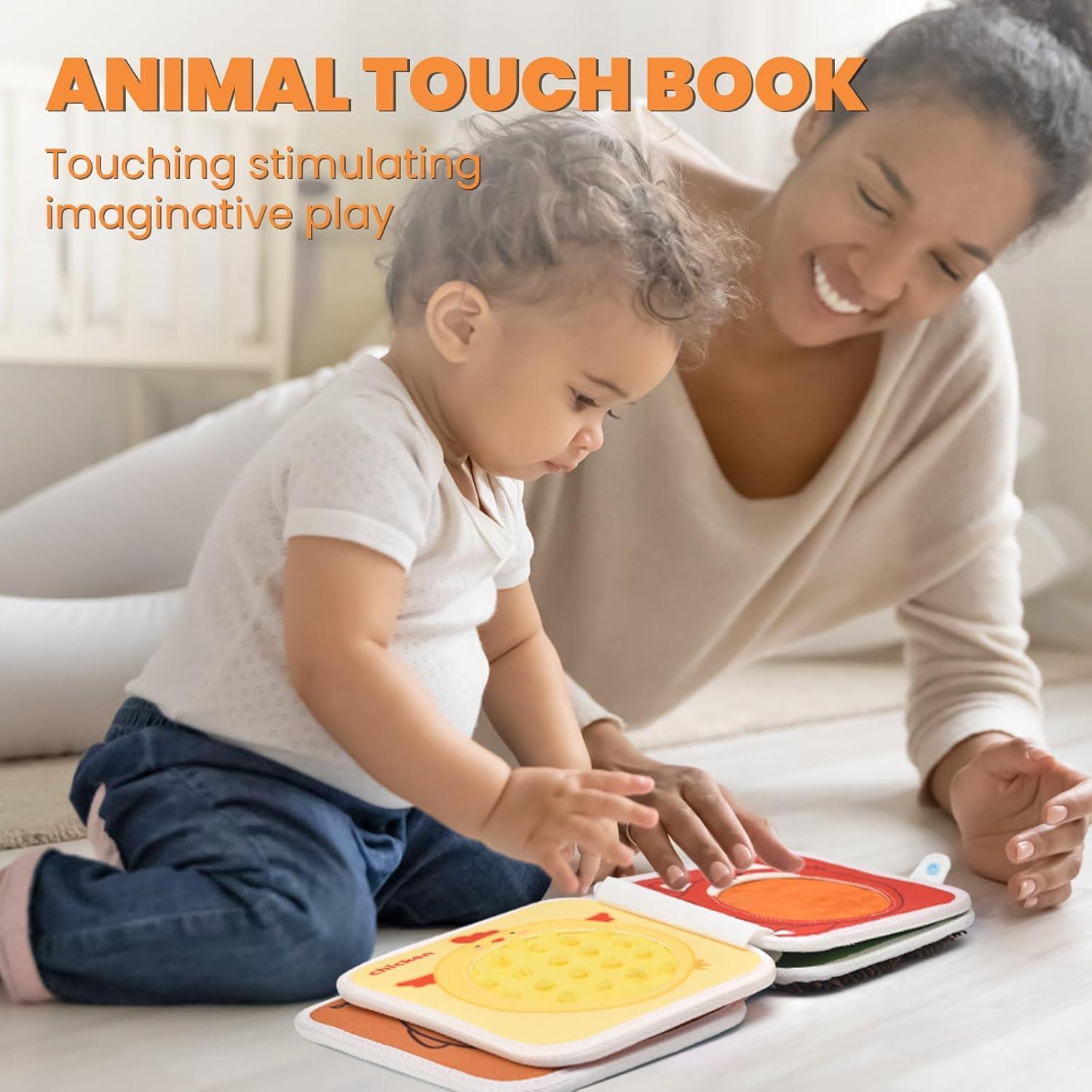 Libro Táctil Sensorial de Animales Qustikuri 17.97x17.97cm