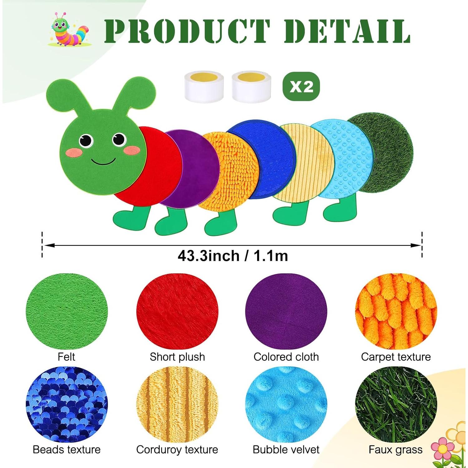 Panel Sensorial de Pared Oruga Drydiet 8 Piezas Colorido