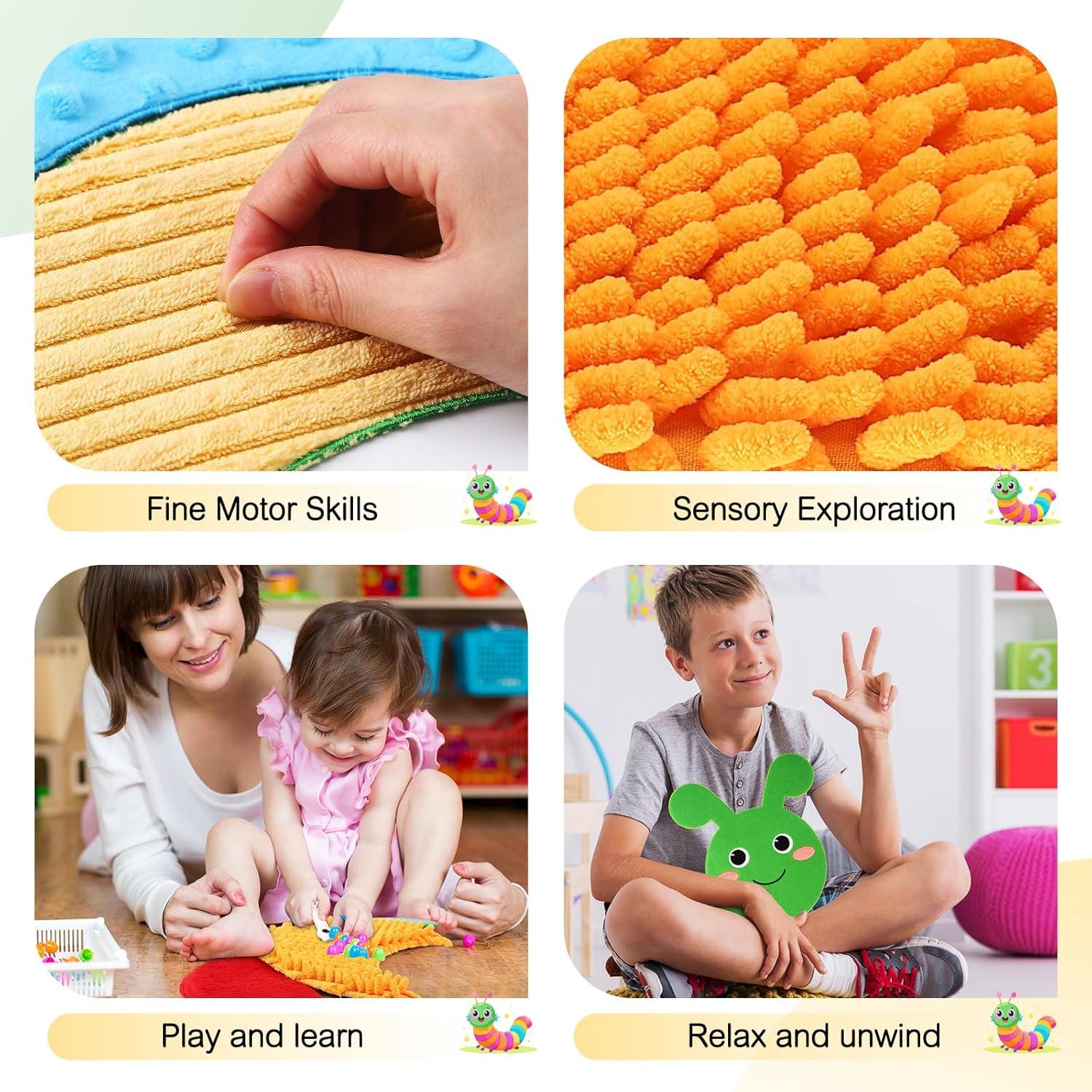 Panel Sensorial de Pared Oruga Drydiet 8 Piezas Colorido