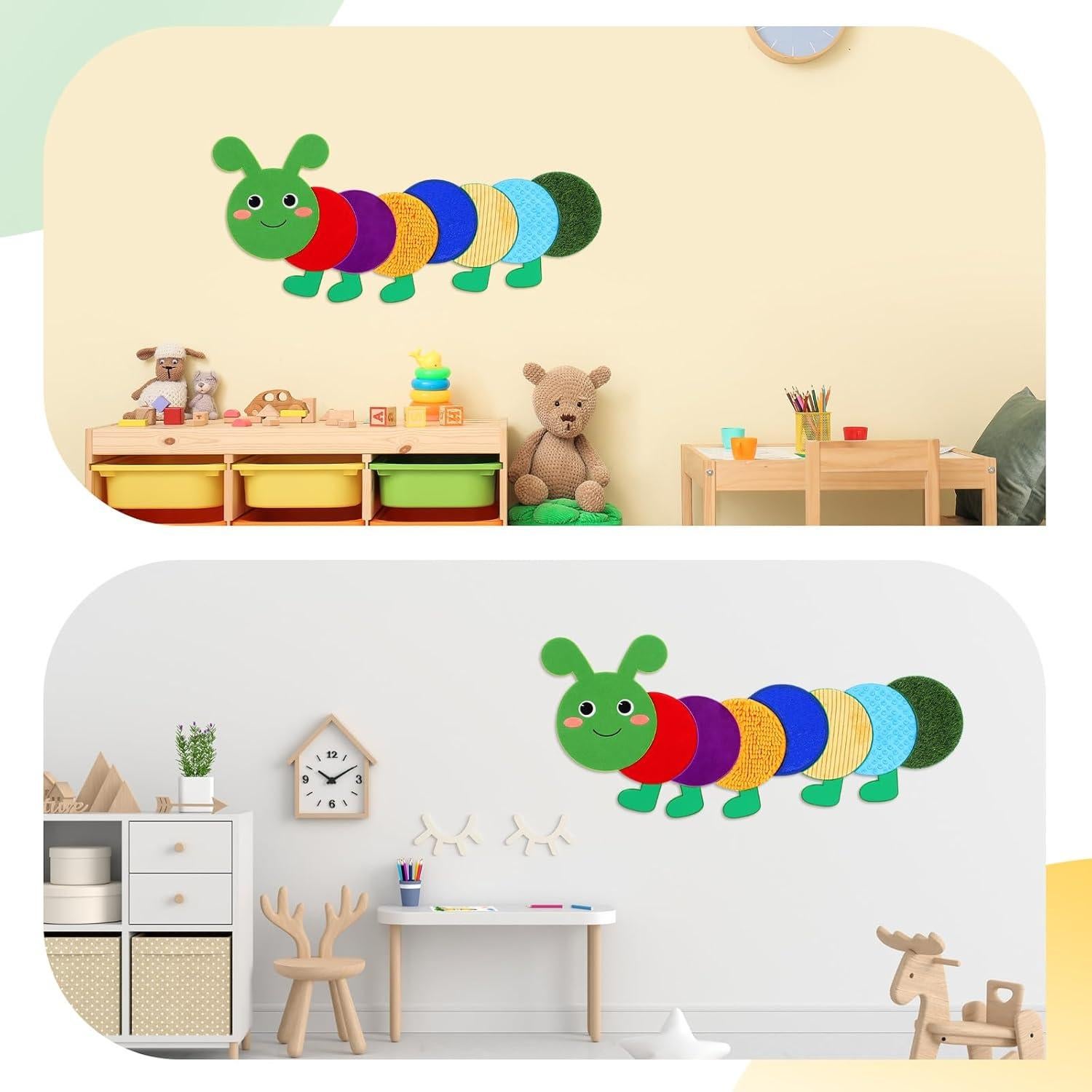 Panel Sensorial de Pared Oruga Drydiet 8 Piezas Colorido