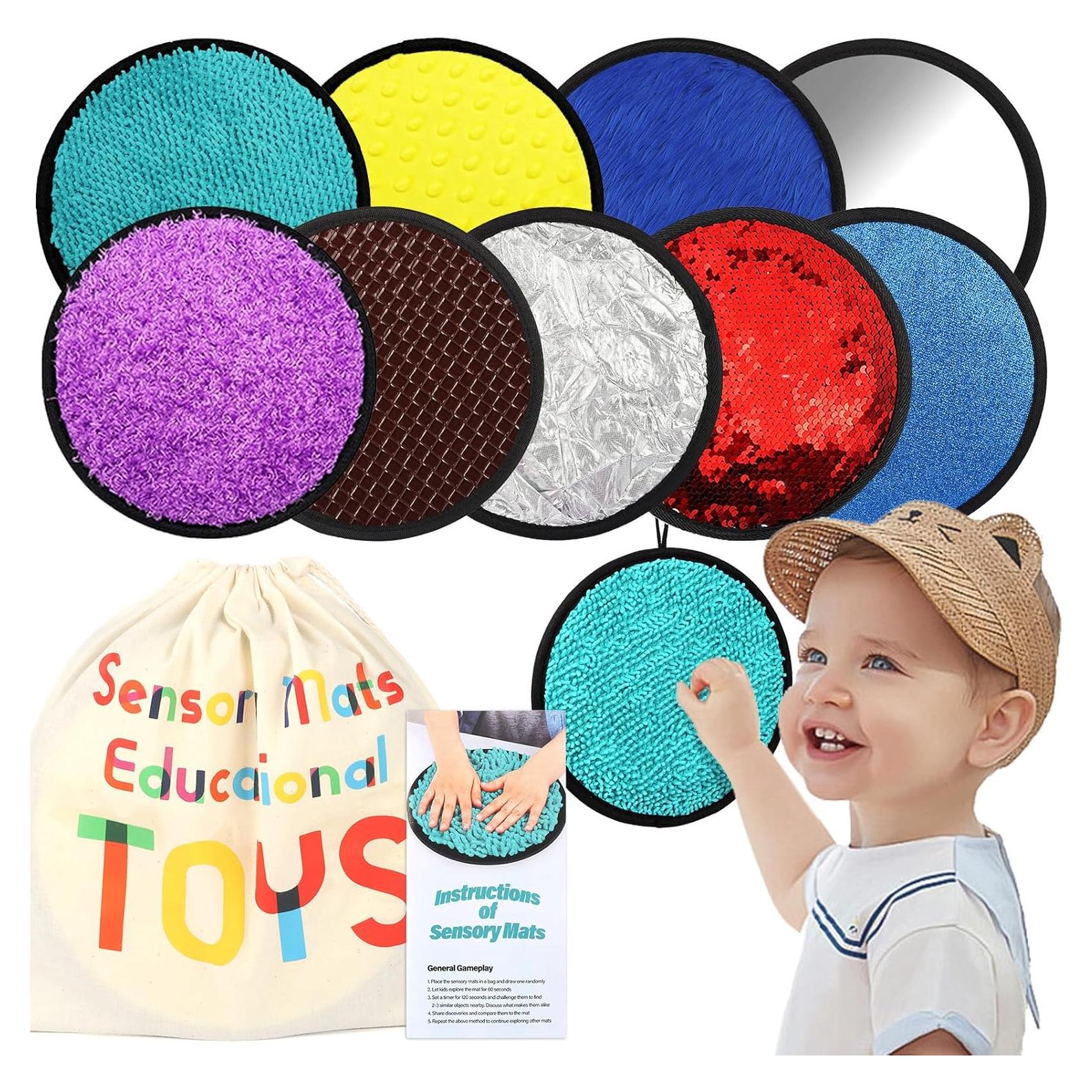 Mats Sensoriales Keculf 9 Piezas 21.1 cm para Niños