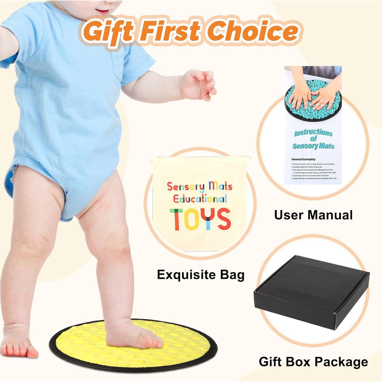 Mats Sensoriales Keculf 9 Piezas 21.1 cm para Niños