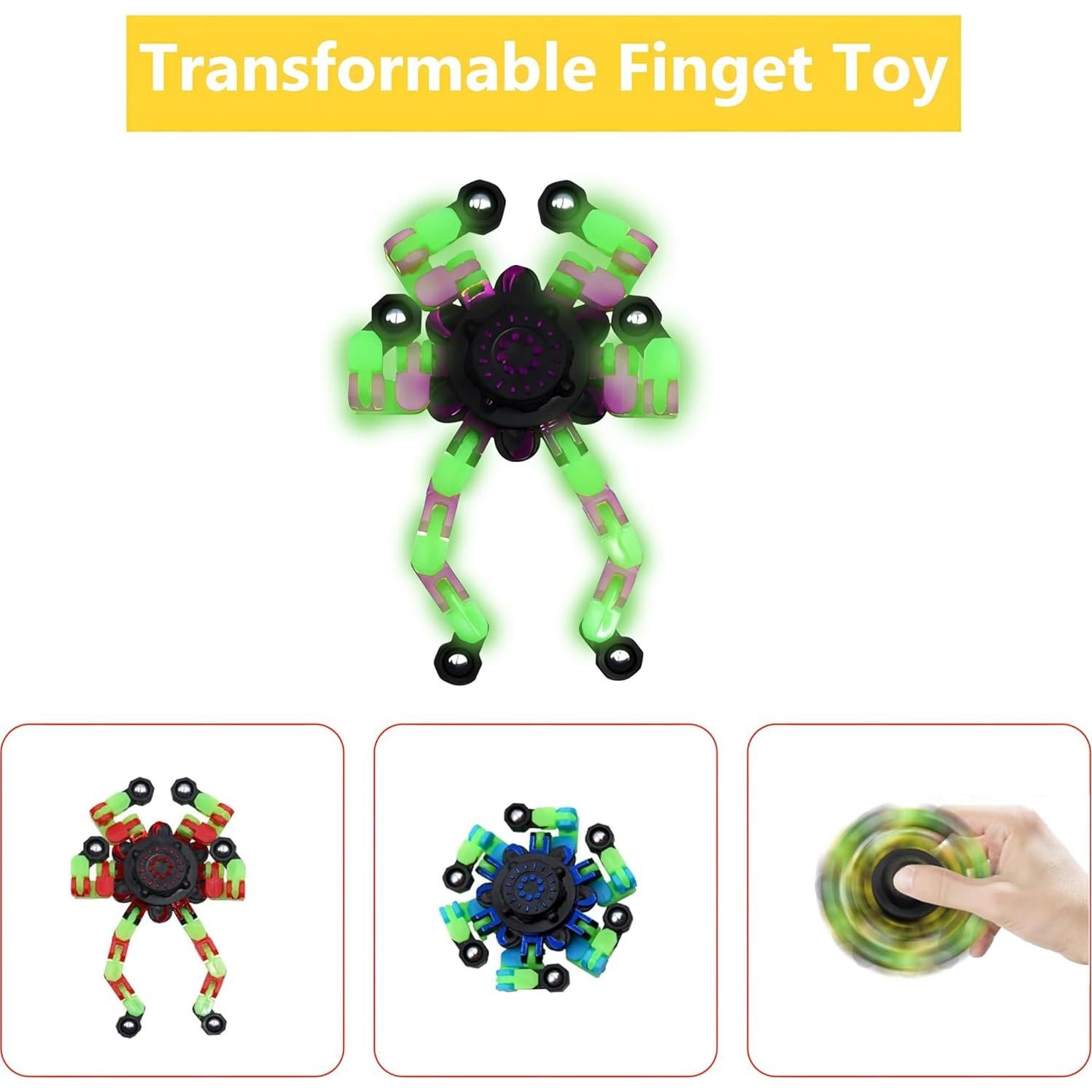 Fidget Spinner Robot Transformable Zebo 6 Paquete Alivio Estrés