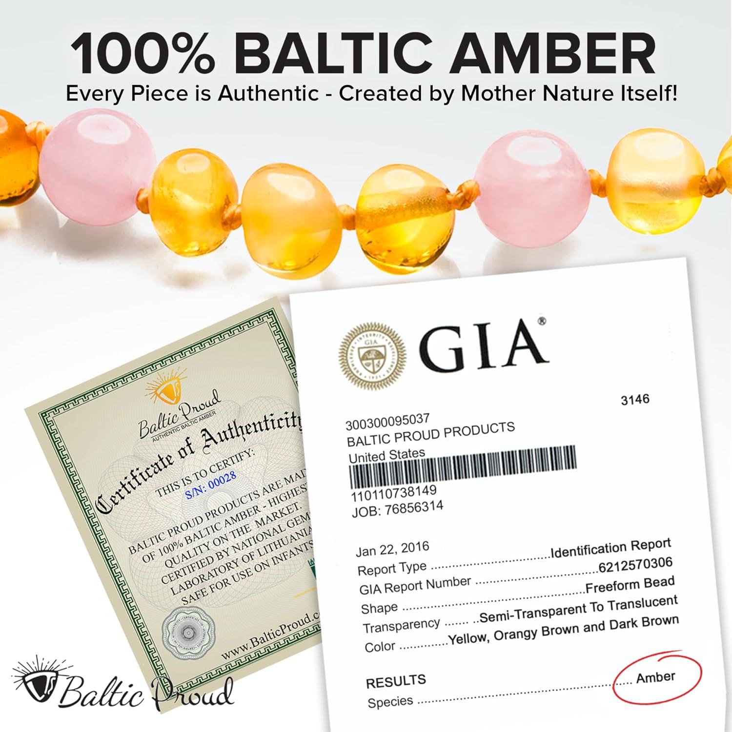 Collar de Ámbar Báltico Baltic Proud Unisex 31.75 cm