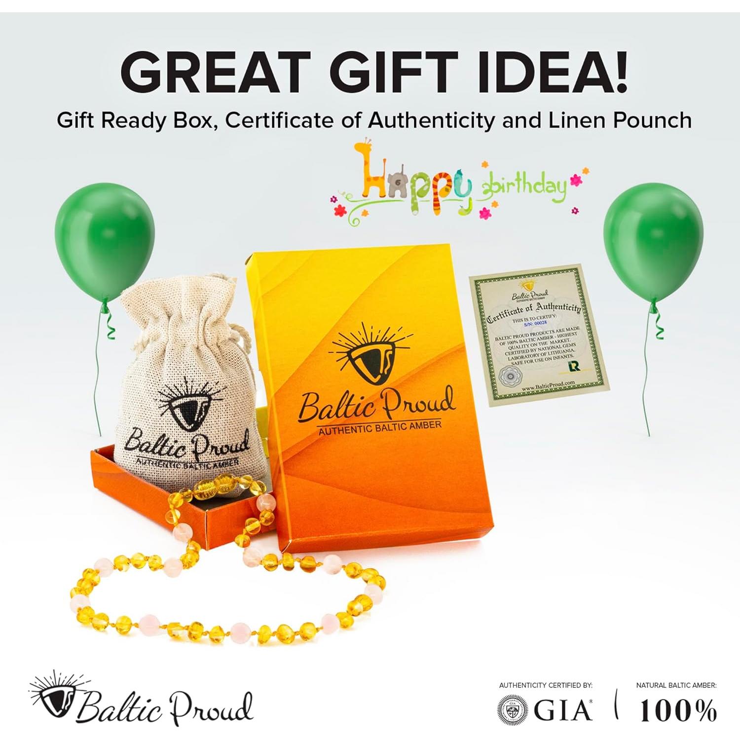 Collar de Ámbar Báltico Baltic Proud Unisex 31.75 cm