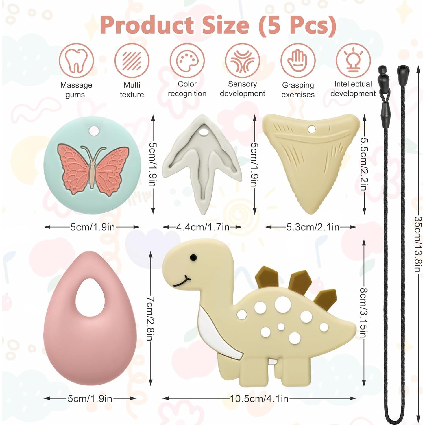 Collar Masticable Sensorial MR.TIMELAG - Set de 5 Piezas