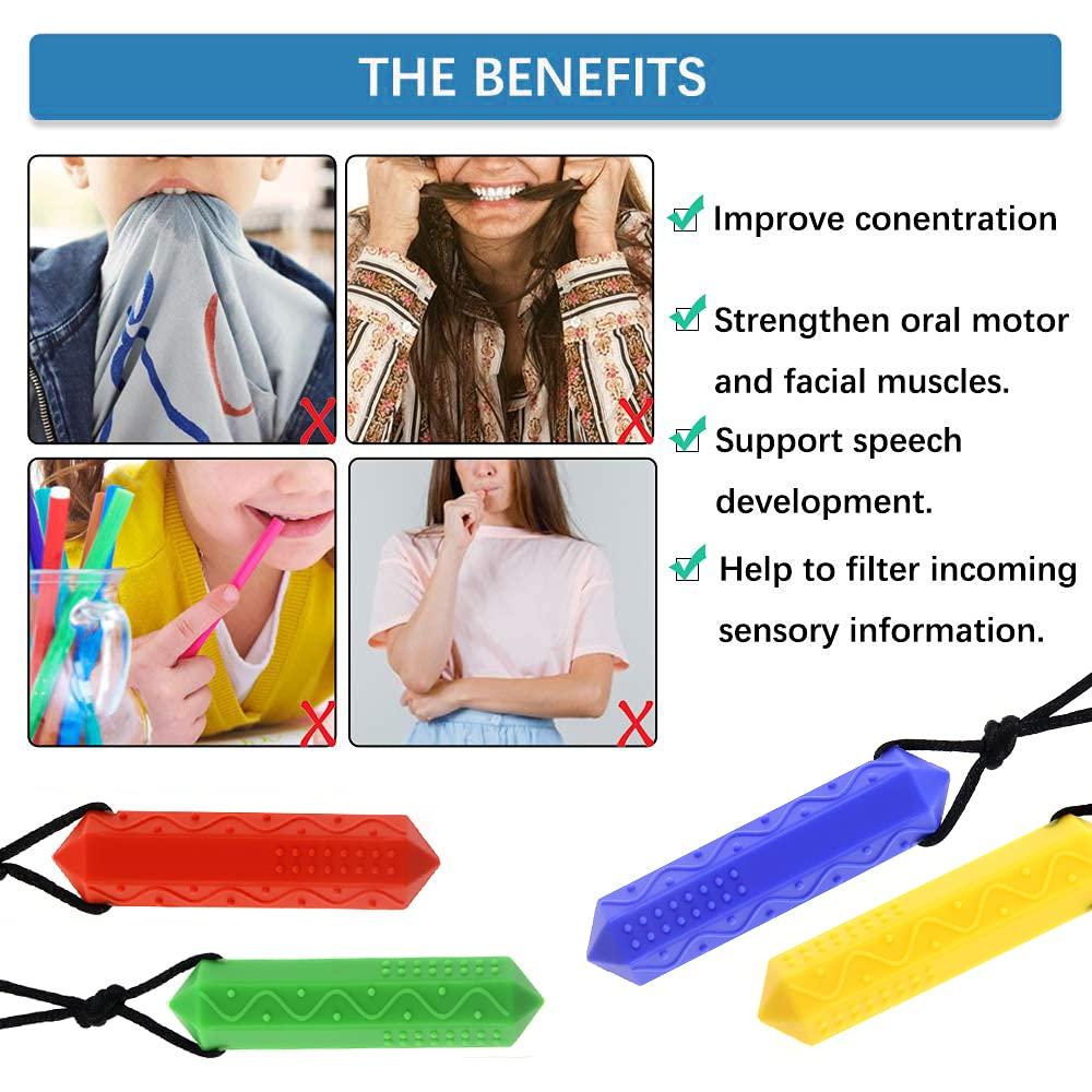 Collares Masticables Sensoriales Chewelry - 6 Paquetes