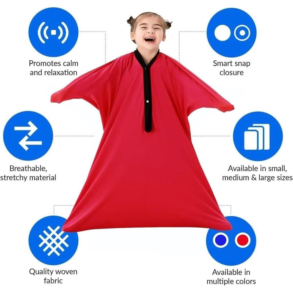 Calcetín Sensorial Corporal KANGXYSQ Rojo M/Medio 3-18 Años