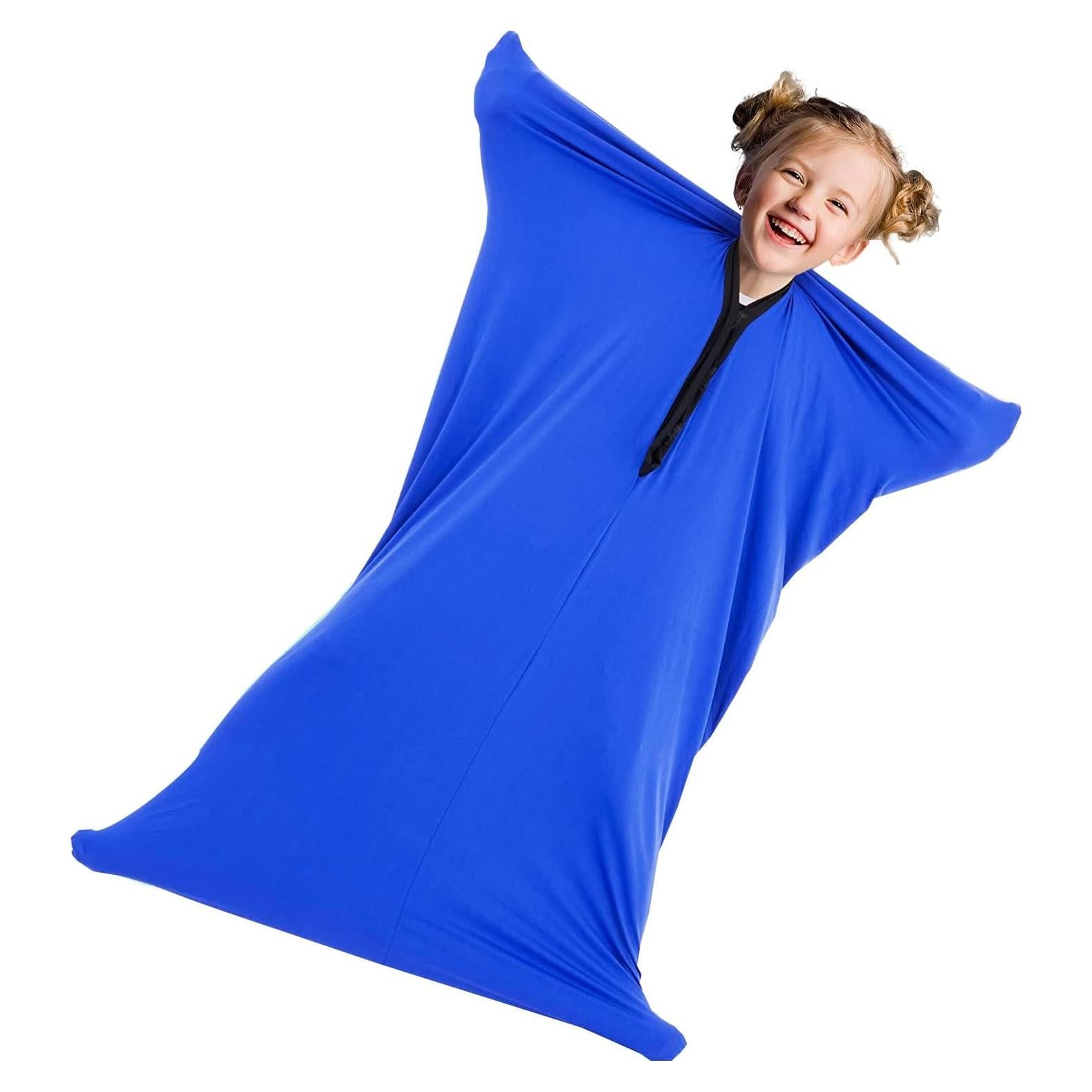 Calcetín Sensorial Corporal KANGXYSQ Azul Oscuro Grande 142x71 cm