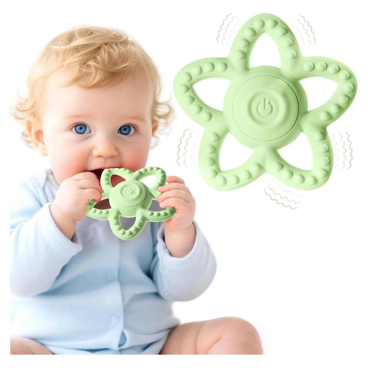 Juguete de Masticar Sensorial CrsaSwivo Verde para Bebés