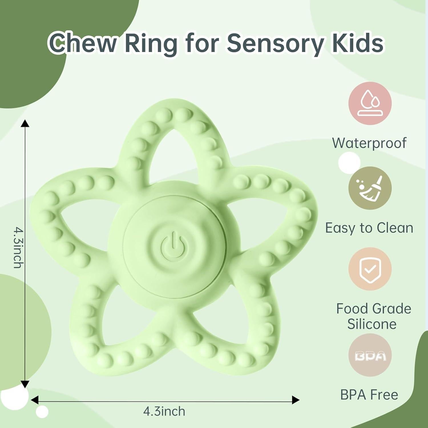 Juguete de Masticar Sensorial CrsaSwivo Verde para Bebés