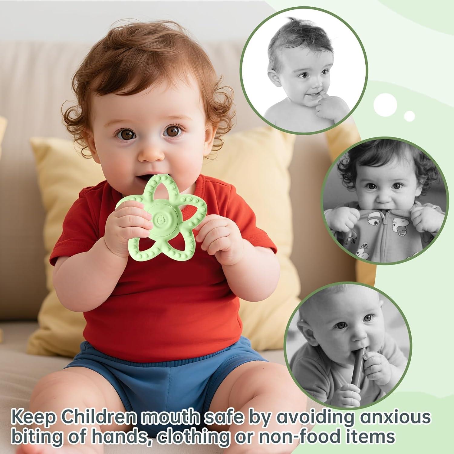 Juguete de Masticar Sensorial CrsaSwivo Verde para Bebés