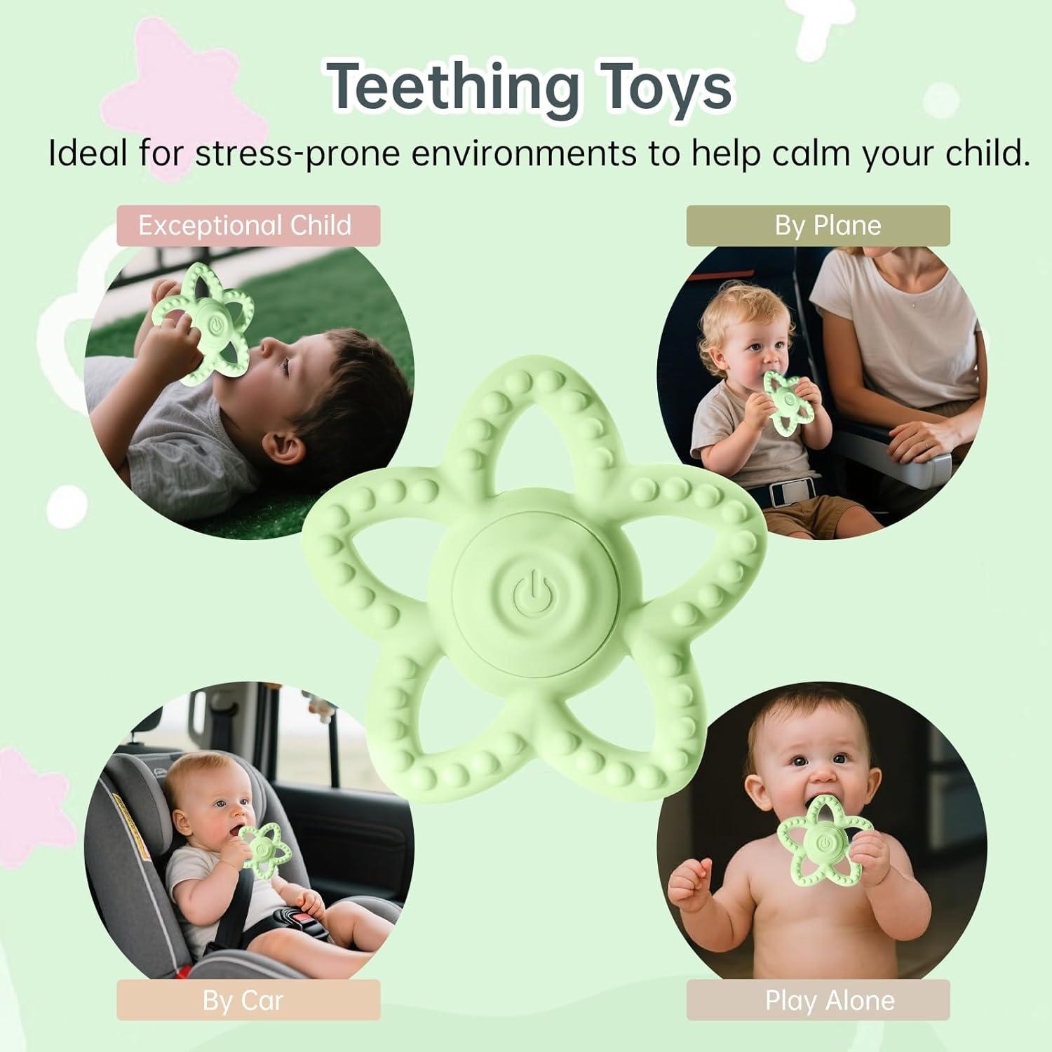 Juguete de Masticar Sensorial CrsaSwivo Verde para Bebés