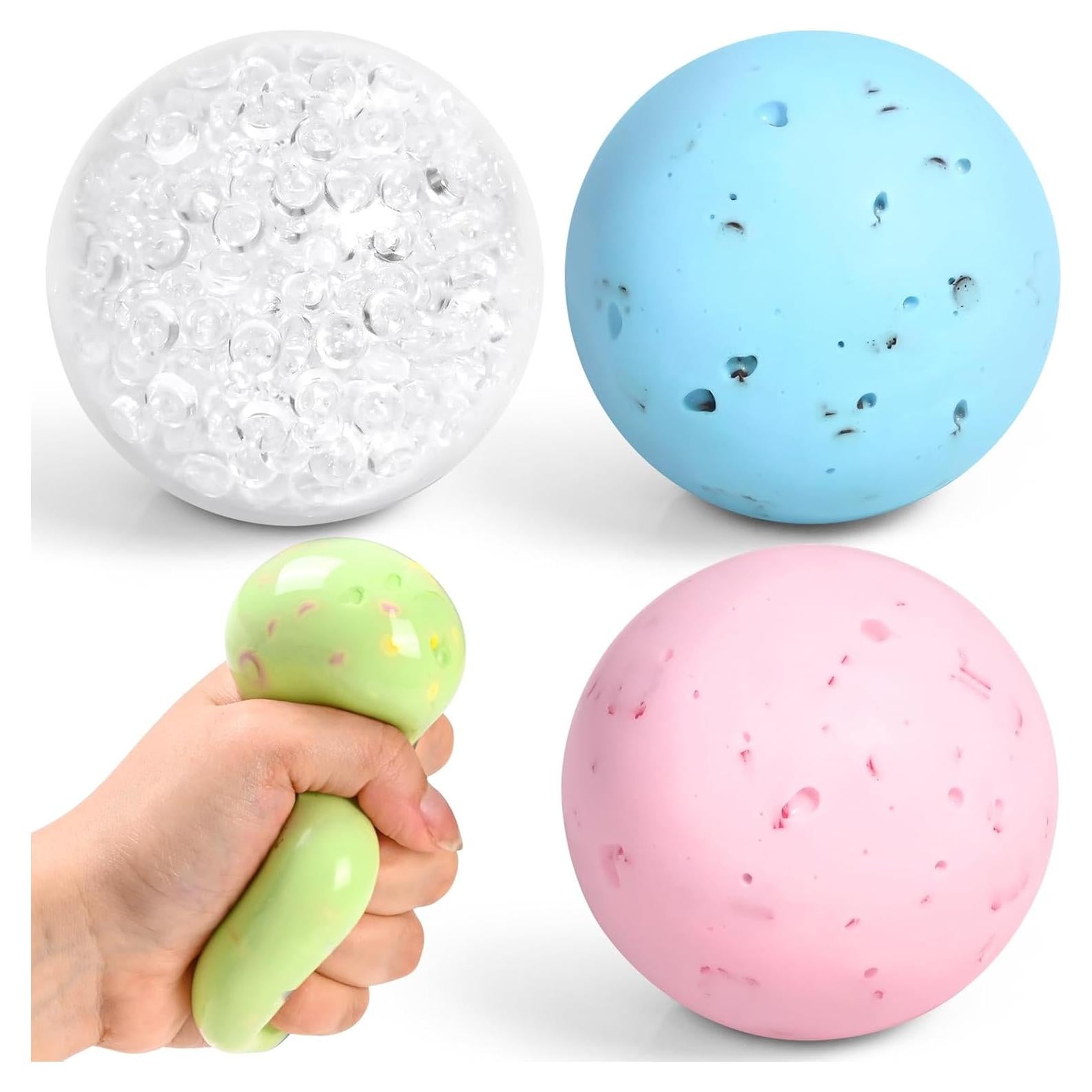 Juego de 4 Pelotas Antiestrés Uneedity - Multicolor, 6cm