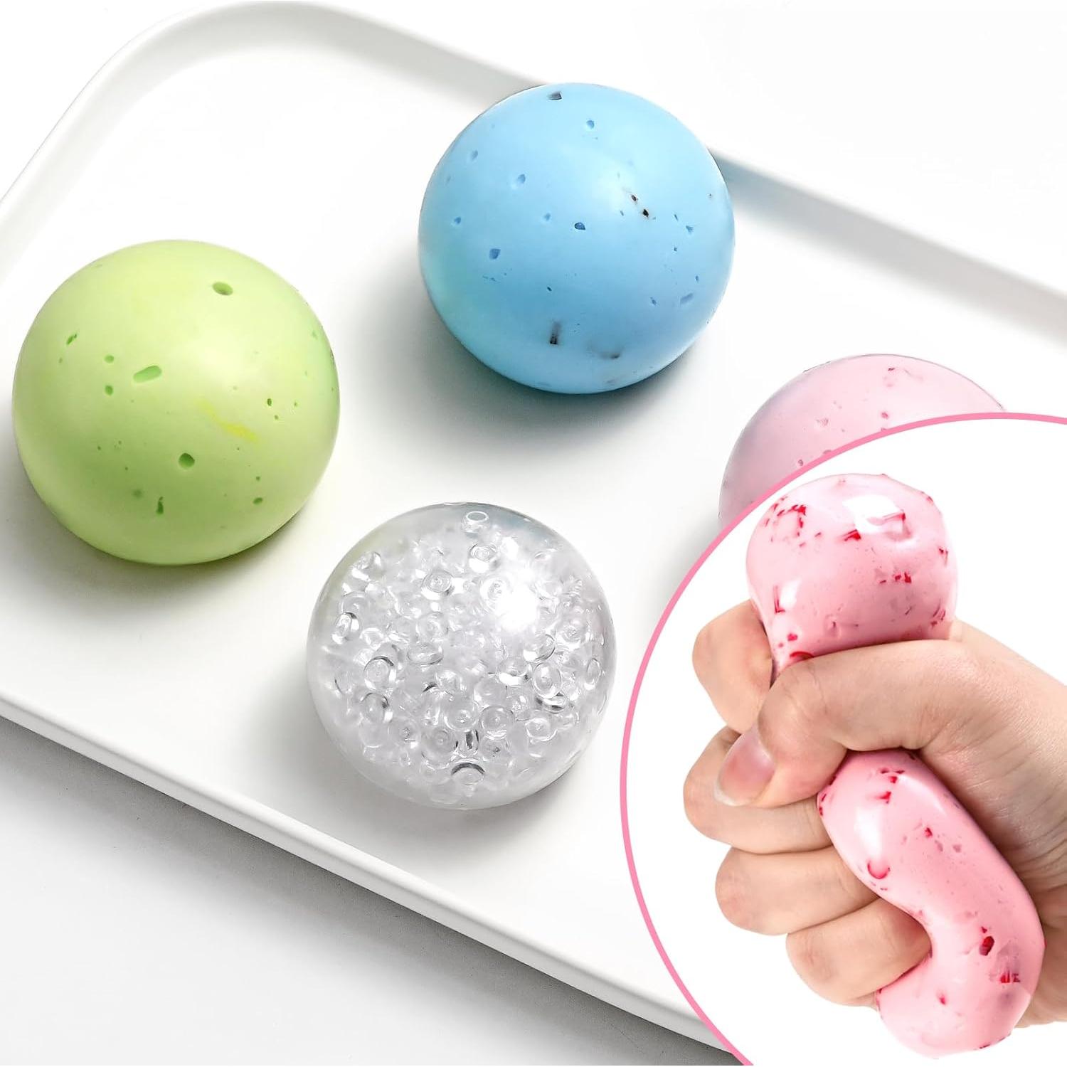 Juego de 4 Pelotas Antiestrés Uneedity - Multicolor, 6cm