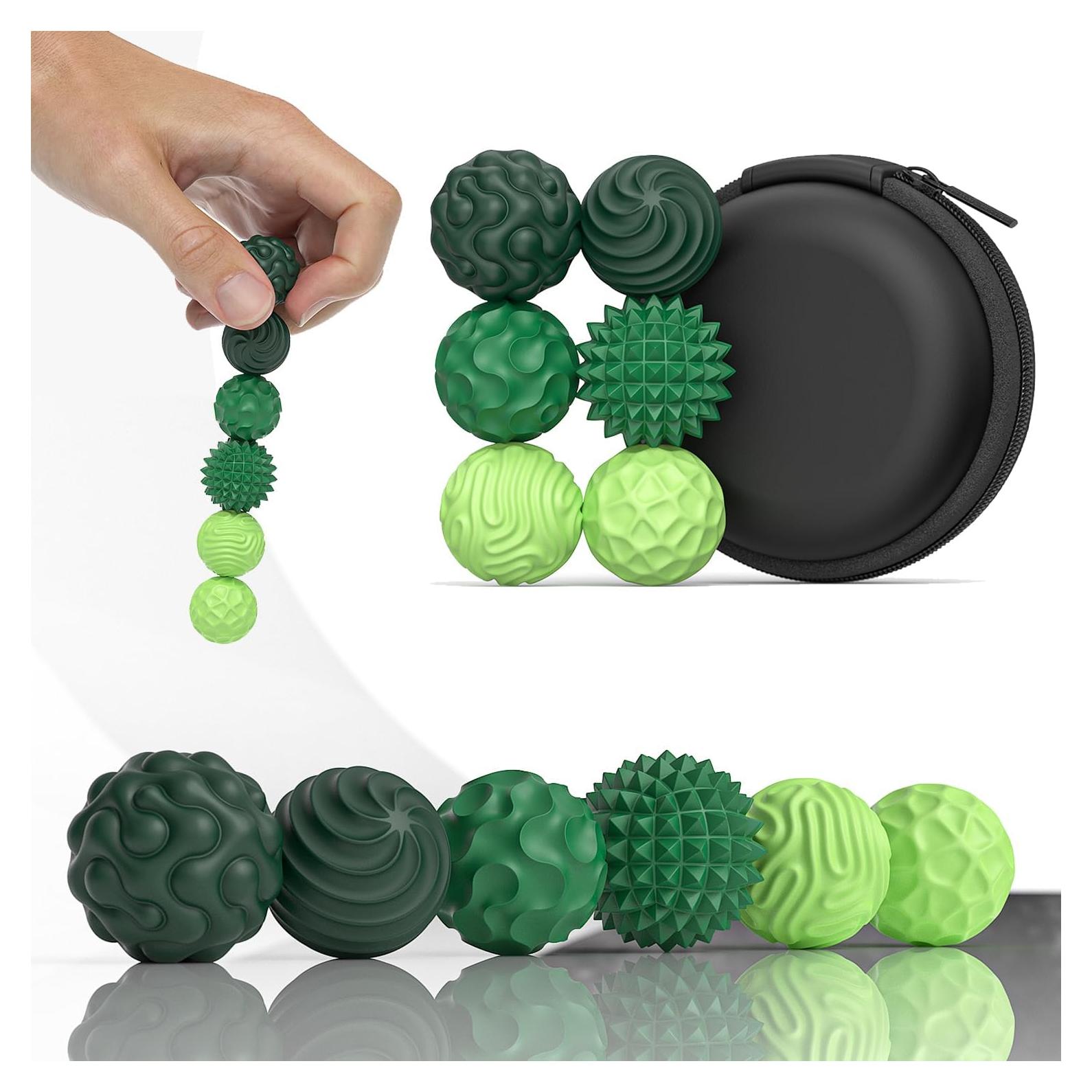 Bolas Magnéticas Antiestrés FZChenrry - Juguete Sensorial Verde 6 Piezas