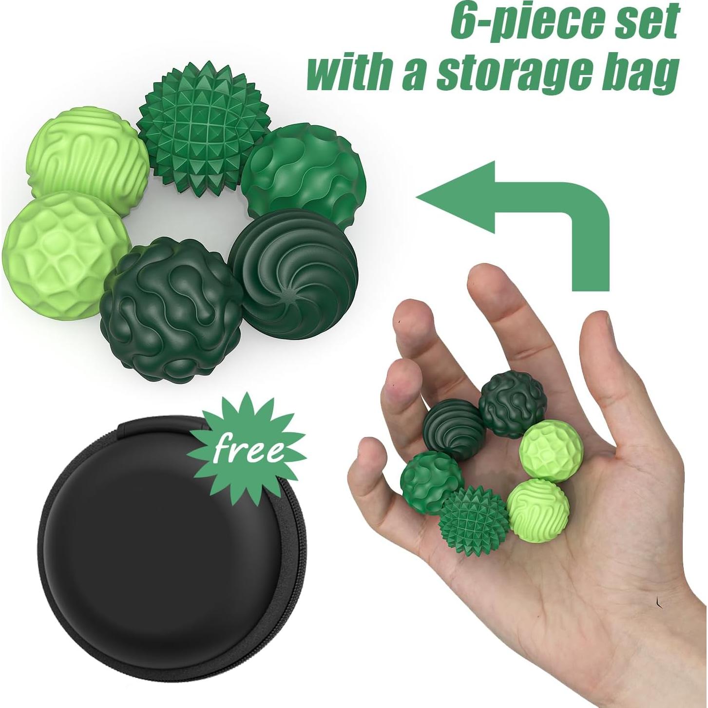 Bolas Magnéticas Antiestrés FZChenrry - Juguete Sensorial Verde 6 Piezas