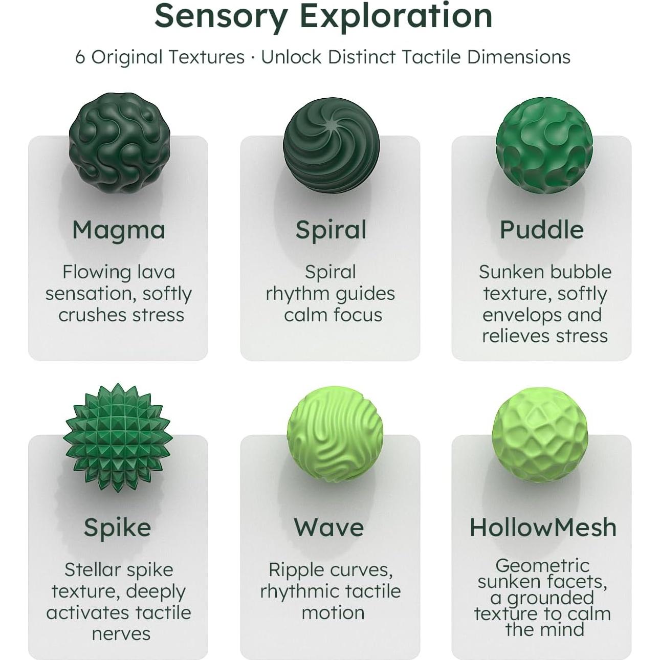 Bolas Magnéticas Antiestrés FZChenrry - Juguete Sensorial Verde 6 Piezas