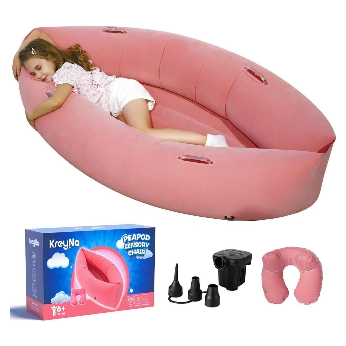 Silla Sensory Inflable KreyNa Rosa para Niños Autistas 60 cm