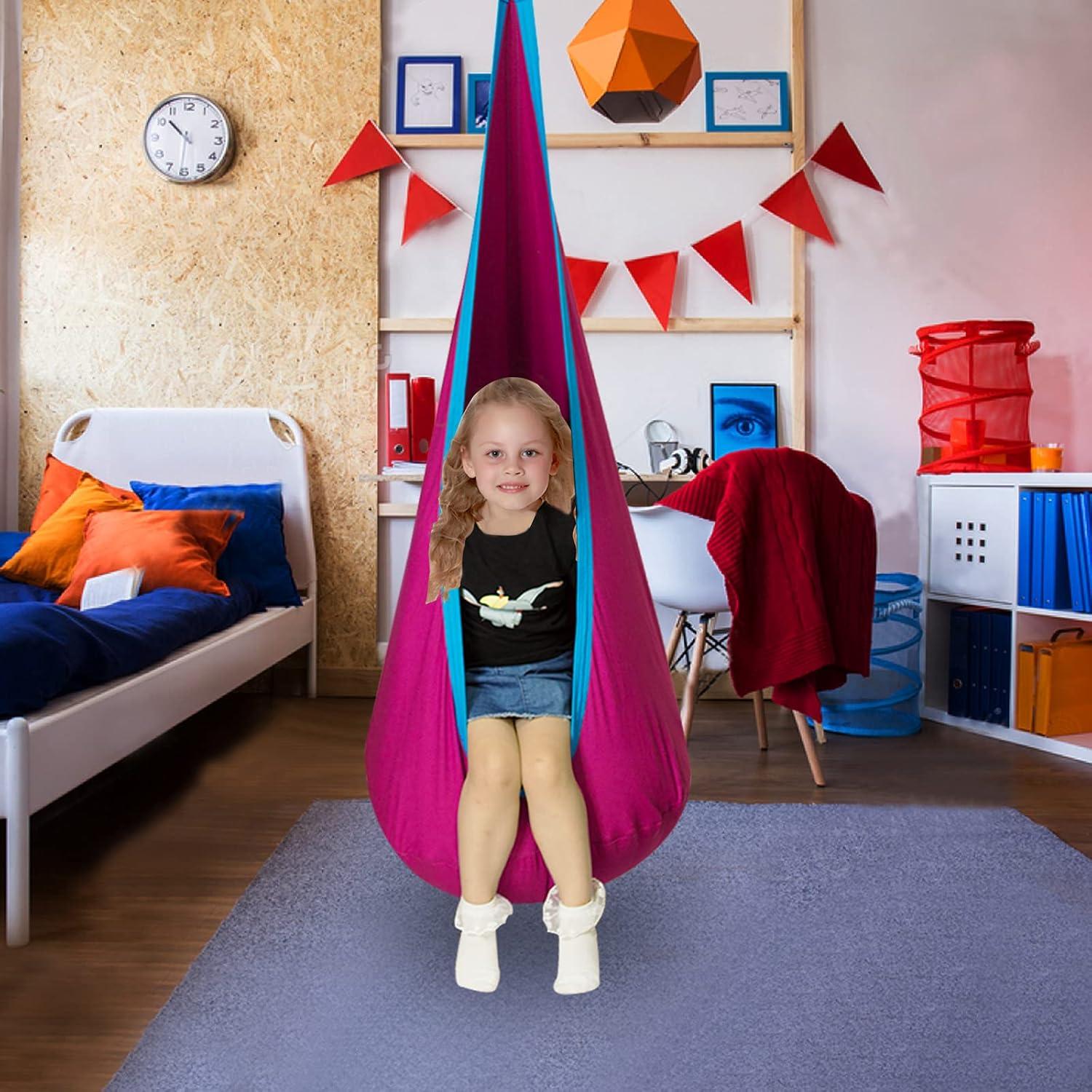 Silla Colgante C-CHAIN Rosa para Niños con Cojín Inflable