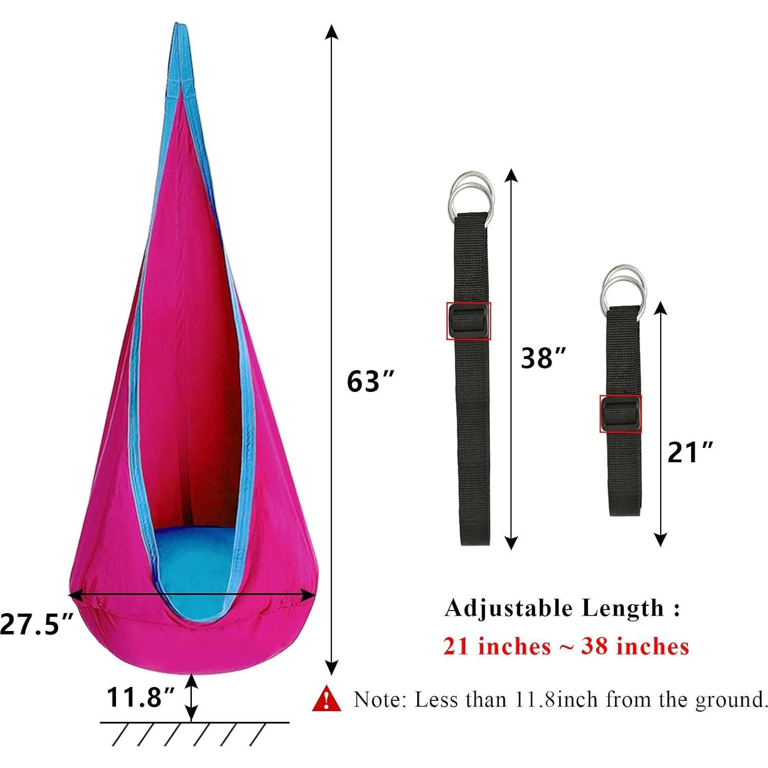 Silla Colgante C-CHAIN Rosa para Niños con Cojín Inflable