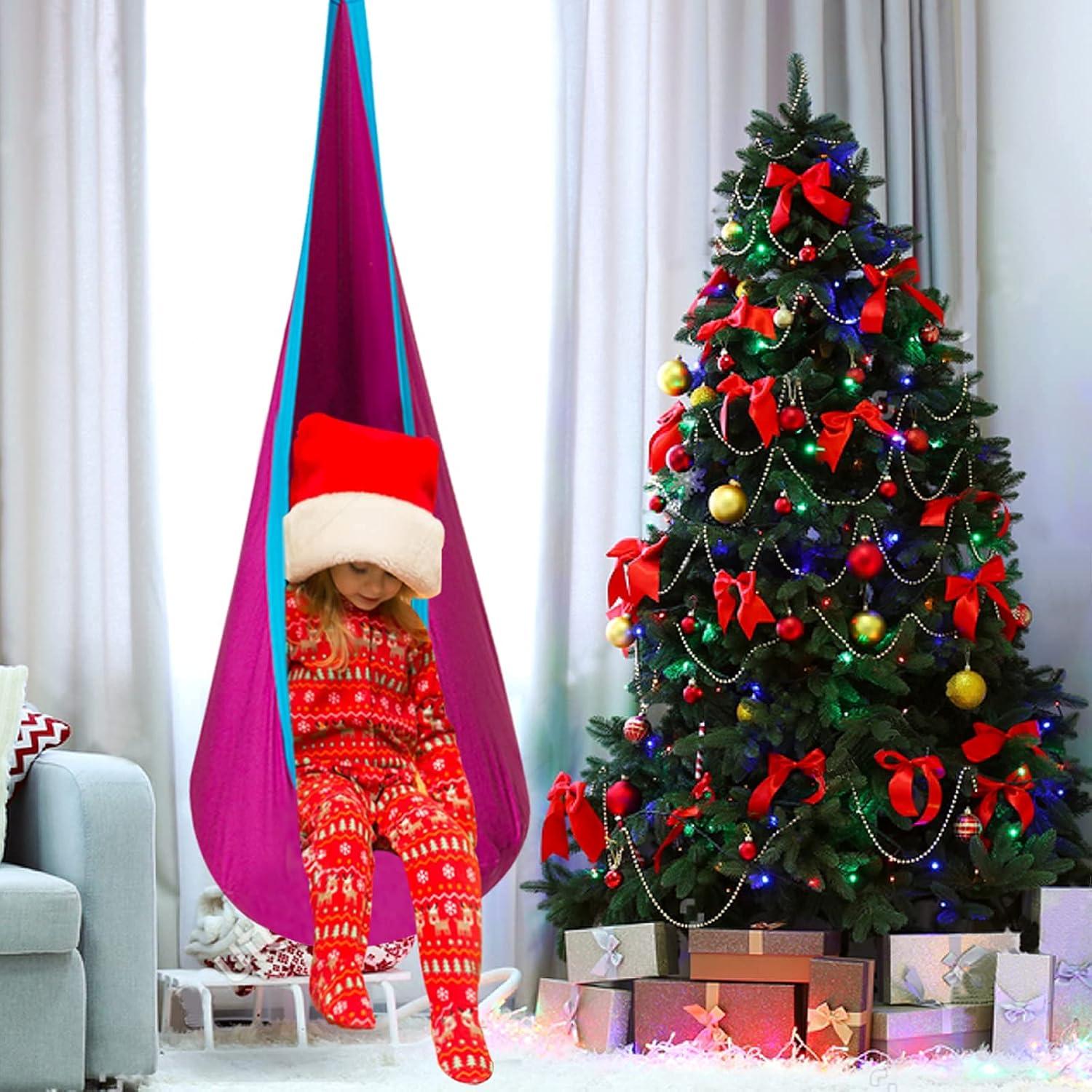 Silla Colgante C-CHAIN Rosa para Niños con Cojín Inflable