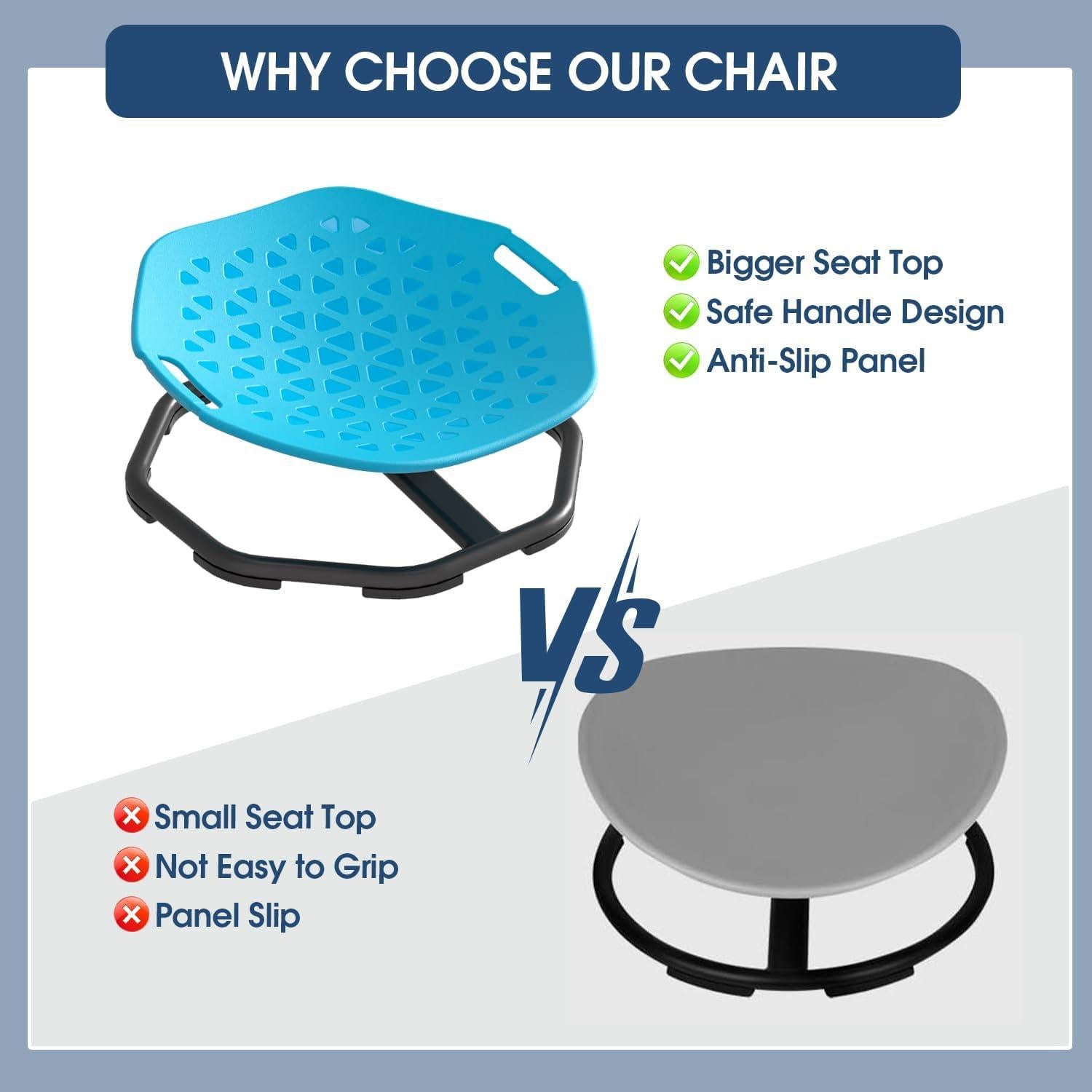 Silla Giratoria Sensorial Jakinoy Azul para Niños Autistas