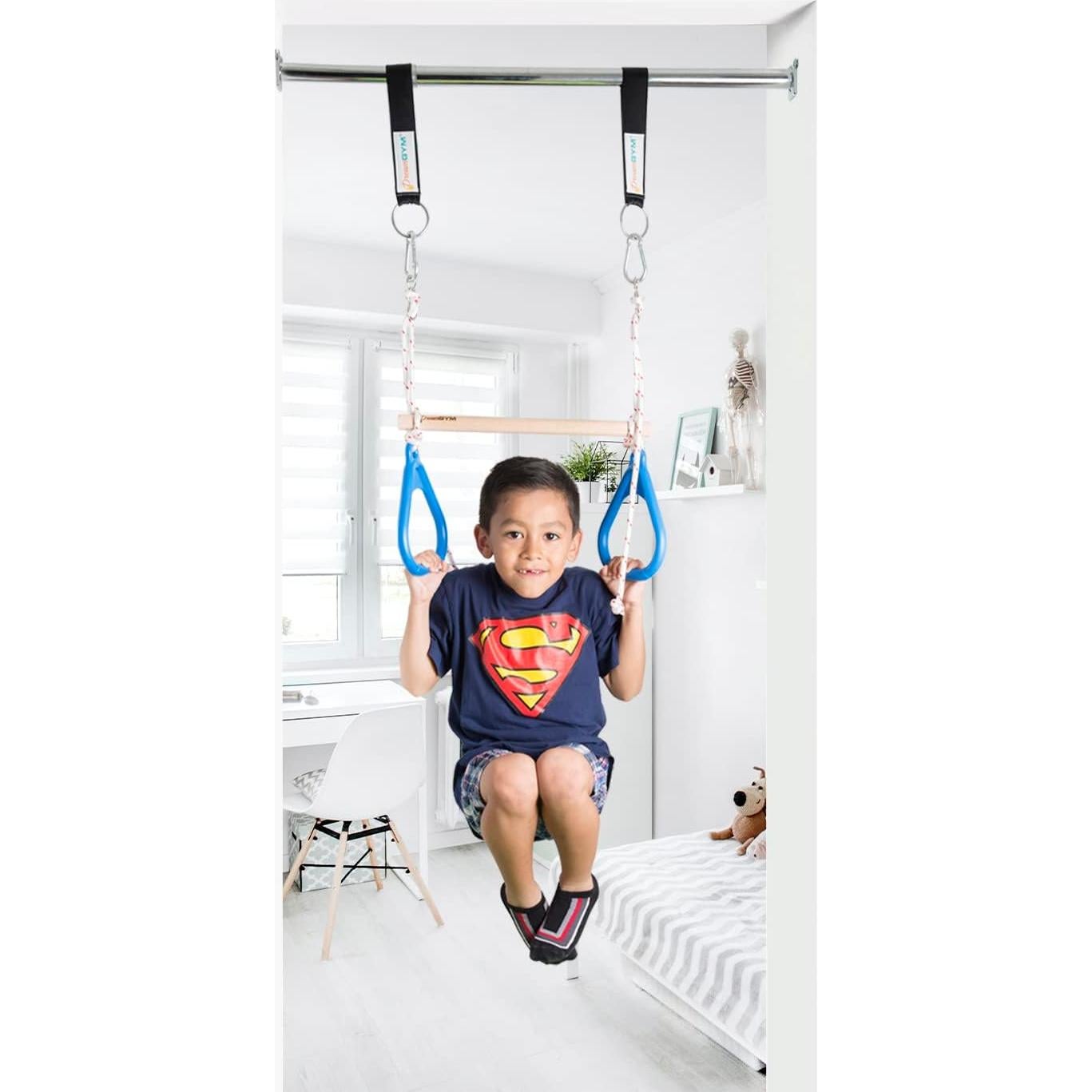 Kit de Columpio de Puerta DreamGYM para Niños - Barra, Anillos y Escalera