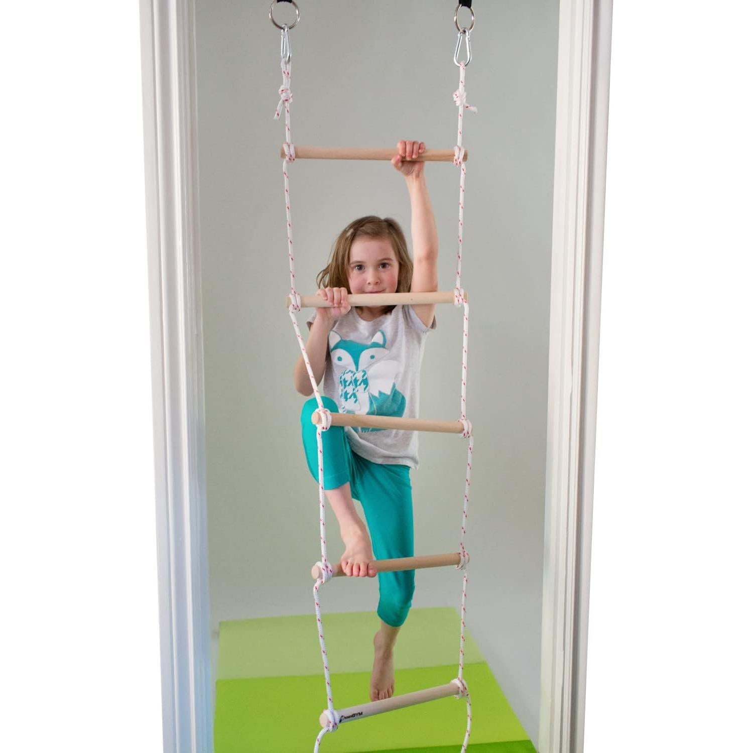 Kit de Columpio de Puerta DreamGYM para Niños - Barra, Anillos y Escalera