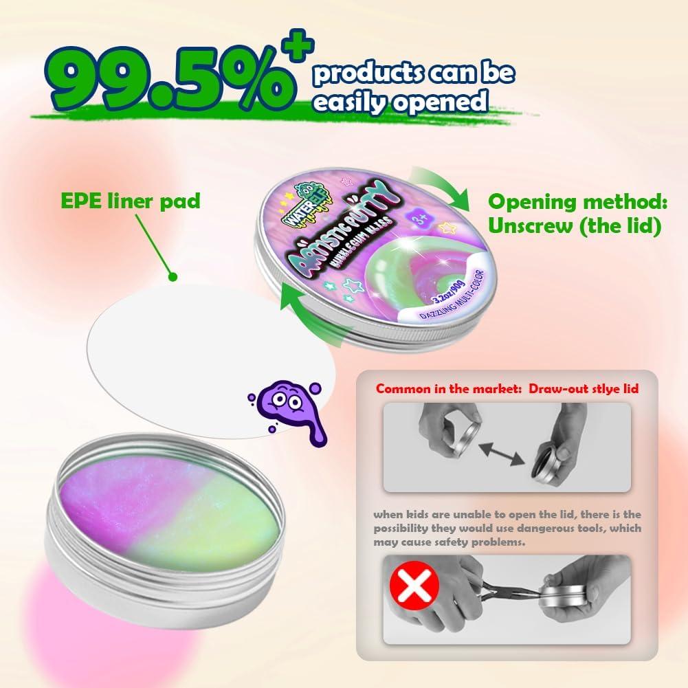 Putty Sensorial Alivio Estrés WATERELF P008 Verde/Púrpura 90.7g