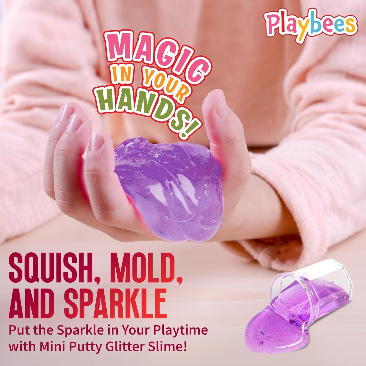 Playbees Mini Putty Brillante - 96 Piezas Lodo Neón Antiestrés