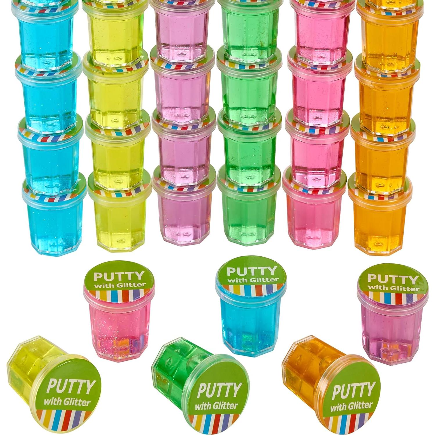Playbees Mini Putty Brillante - 96 Piezas Lodo Neón Antiestrés