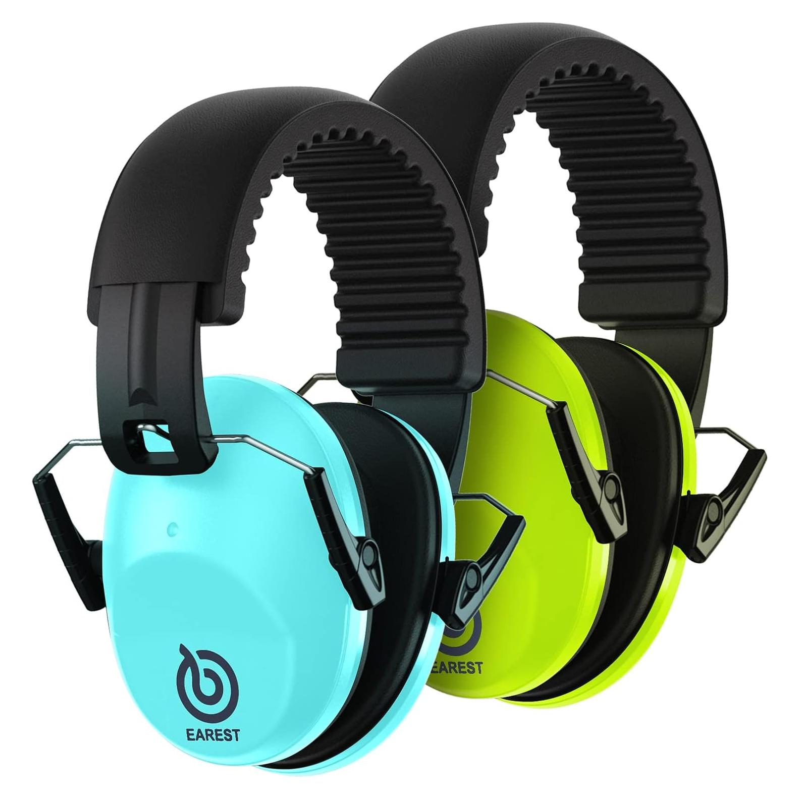 Paquete de 2 Auriculares de Seguridad NRR 20dB - Azul y Verde